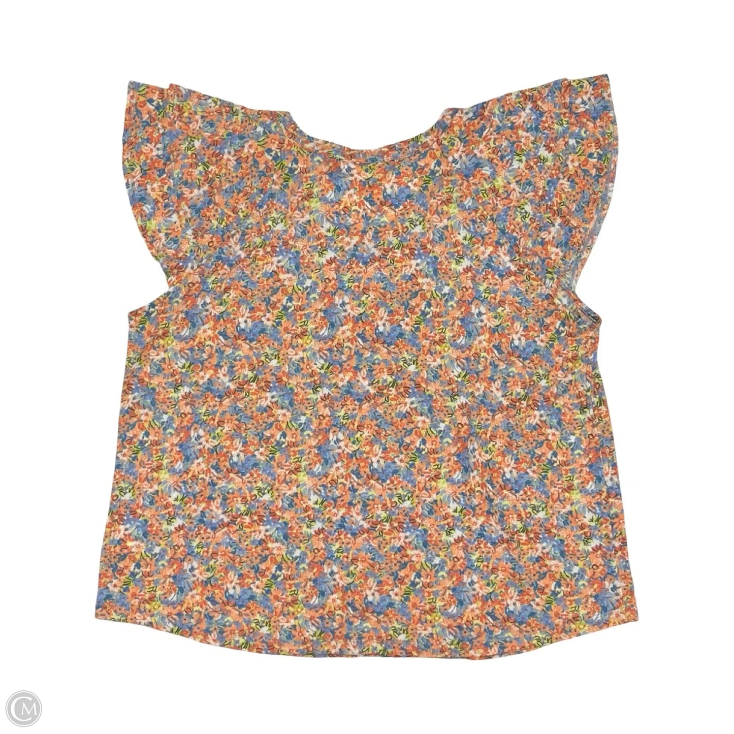 Blouse Short Sleeve By Skyes The Limit In Blue & Orange, Size: 2x