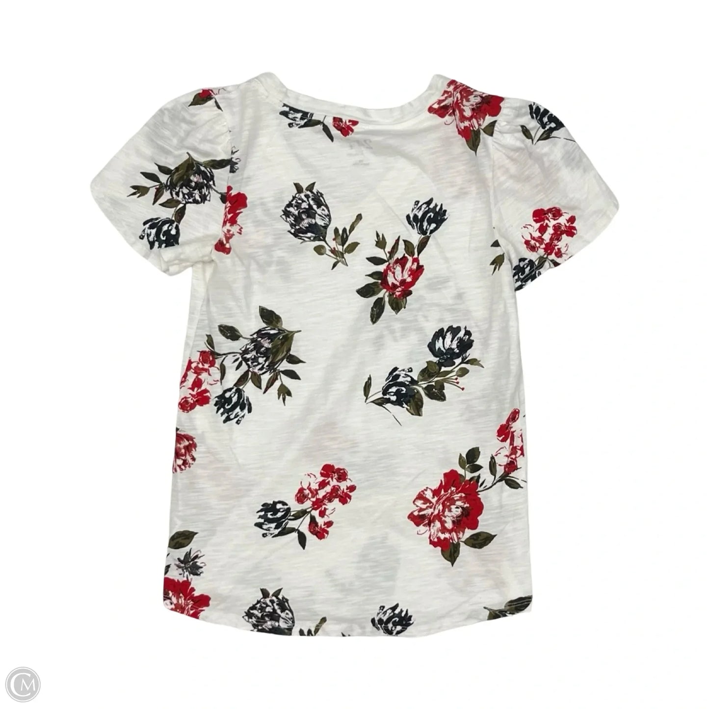 Top Short Sleeve By Maurices In Floral Print, Size: Xs