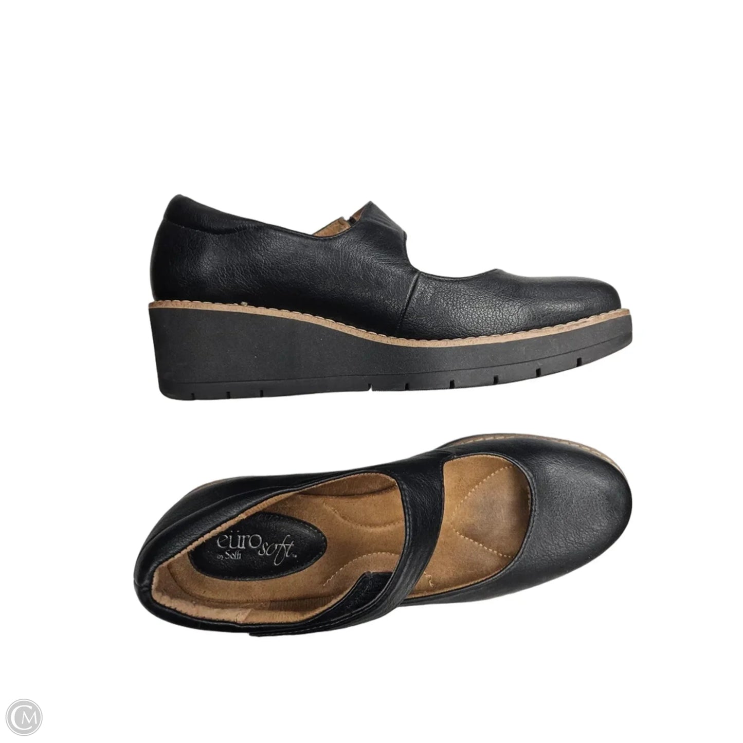 Shoes Heels Wedge By Sofft In Black, Size: 8