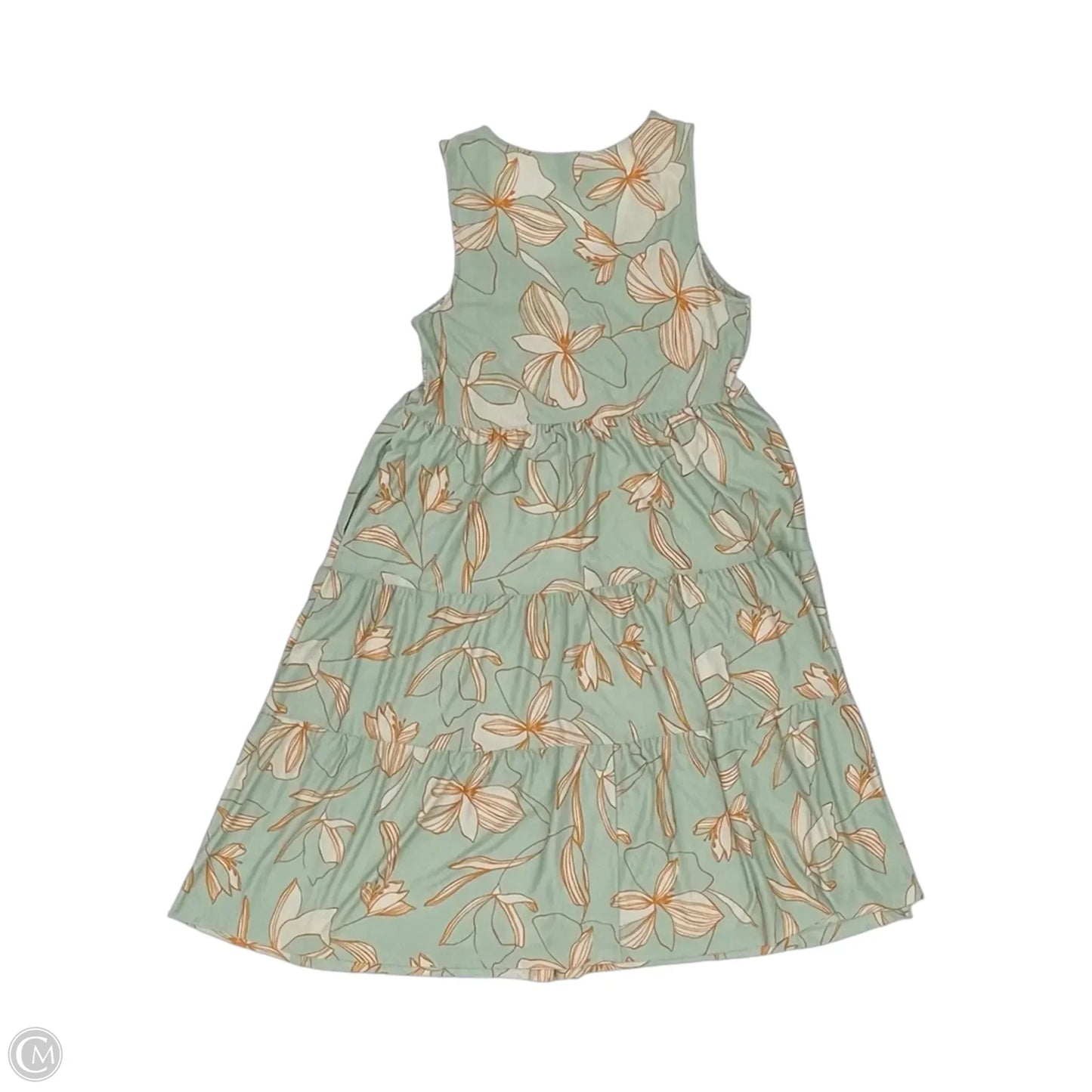 Dress Casual Midi By Ava & Viv In Green & Orange, Size: Xl