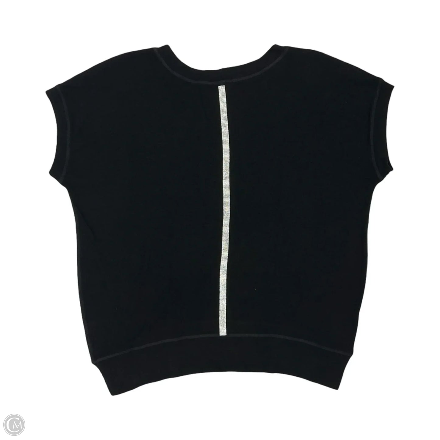 Top Short Sleeve By Nally And Millie In Black & Silver, Size: L