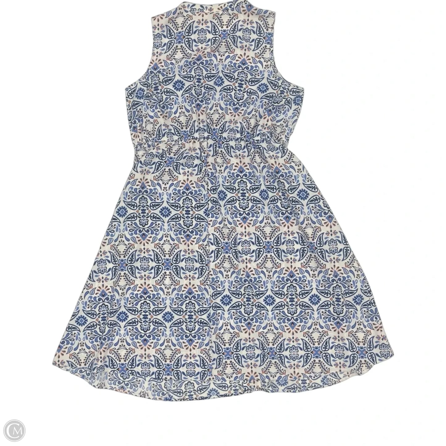 Dress Casual Midi By Croft And Barrow In Blue & White, Size: Xl