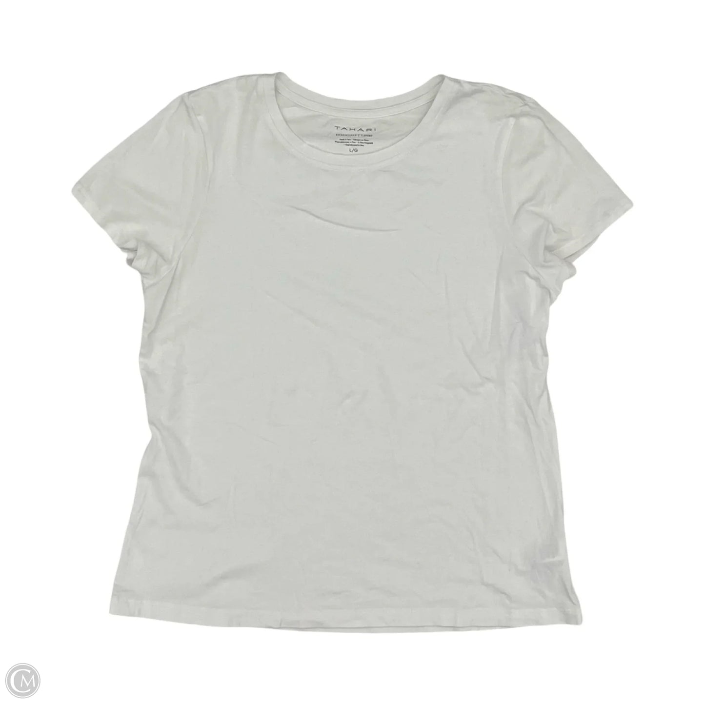 Blouse Short Sleeve By Tahari In White, Size: L