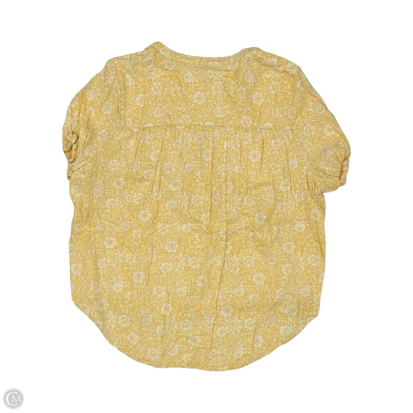 Blouse Short Sleeve By Falls Creek In Yellow, Size: 1x