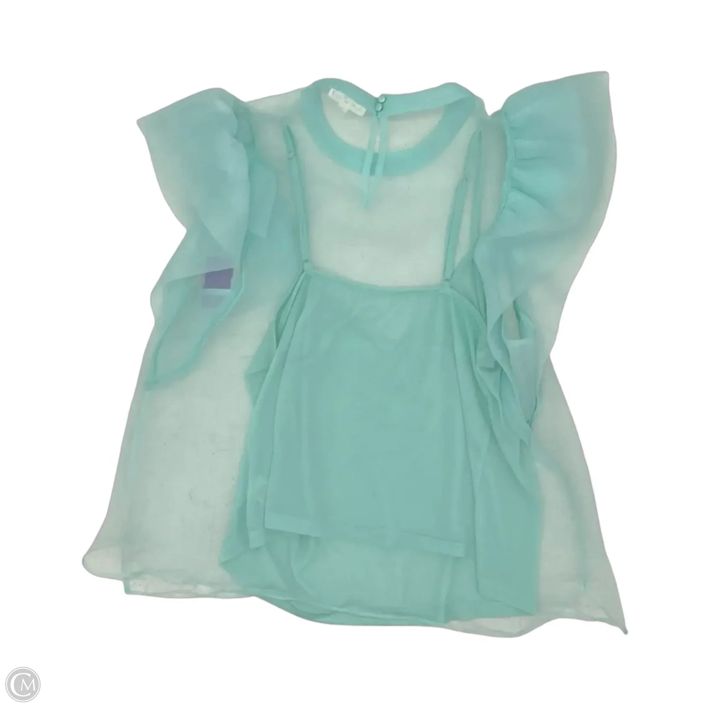 Blouse Short Sleeve By By The River In Green, Size: L