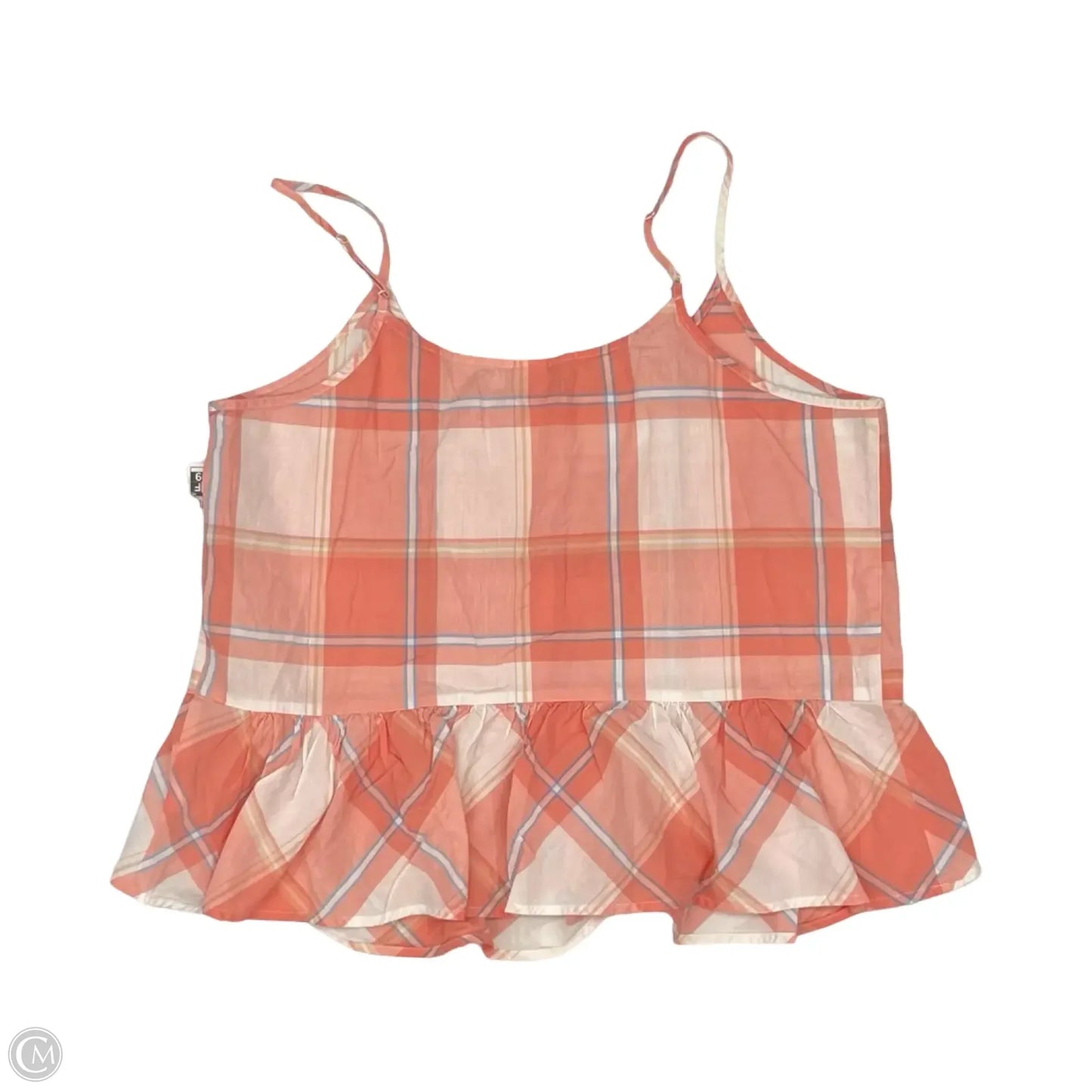 Blouse Sleeveless By Old Navy In Orange & White, Size: L