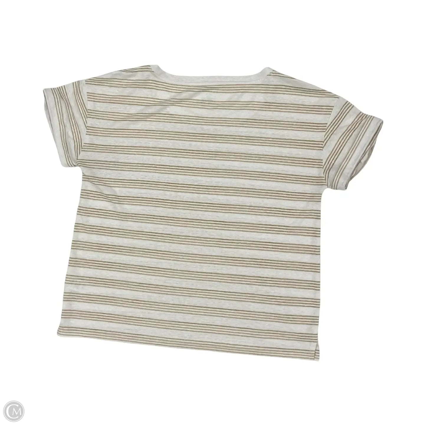 Top Short Sleeve By Talbots In Gold & White, Size: Lp