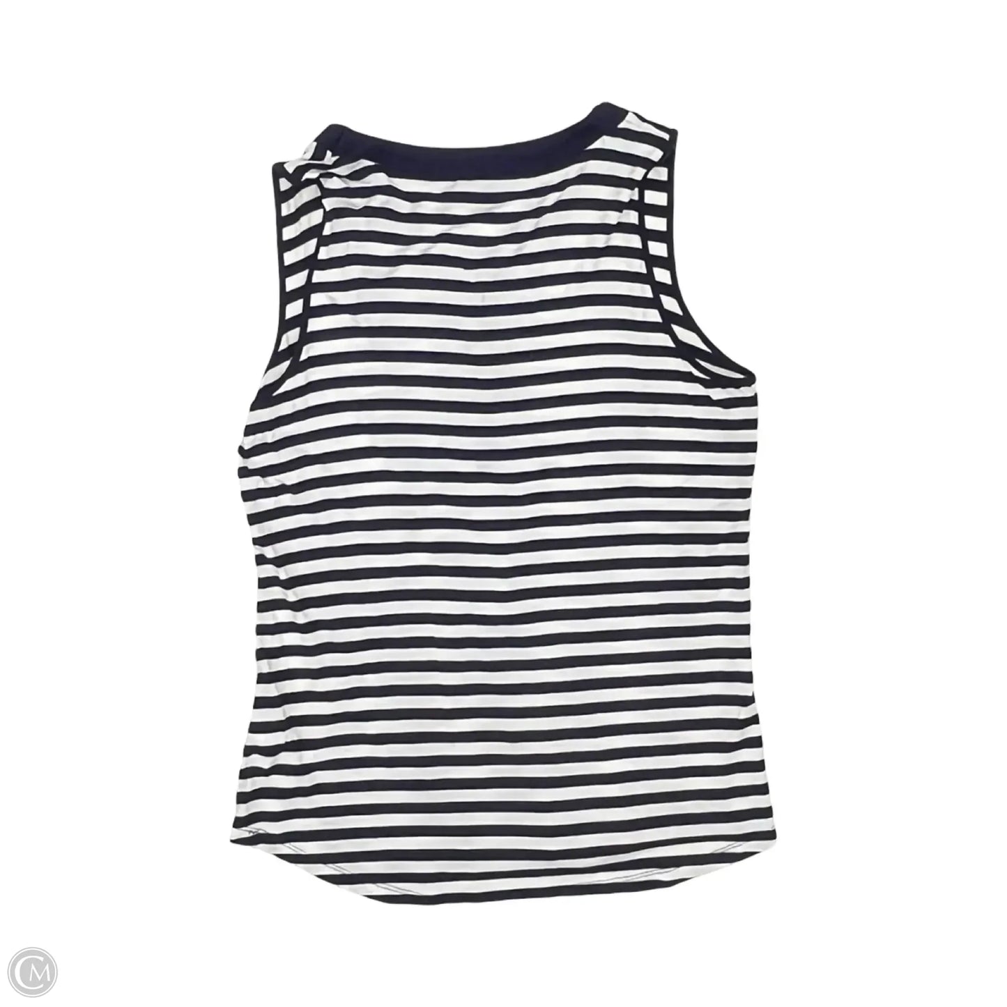 Top Sleeveless By Cable And Gauge In Blue & White, Size: L
