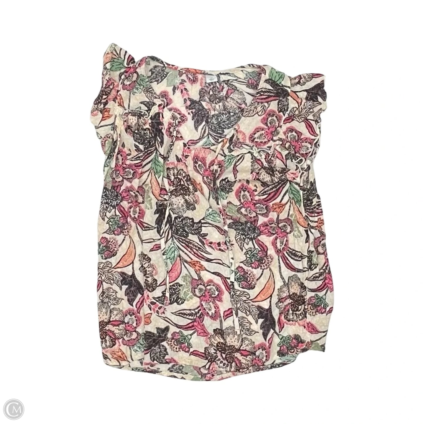 Blouse Short Sleeve By Old Navy In Floral Print, Size: Xs