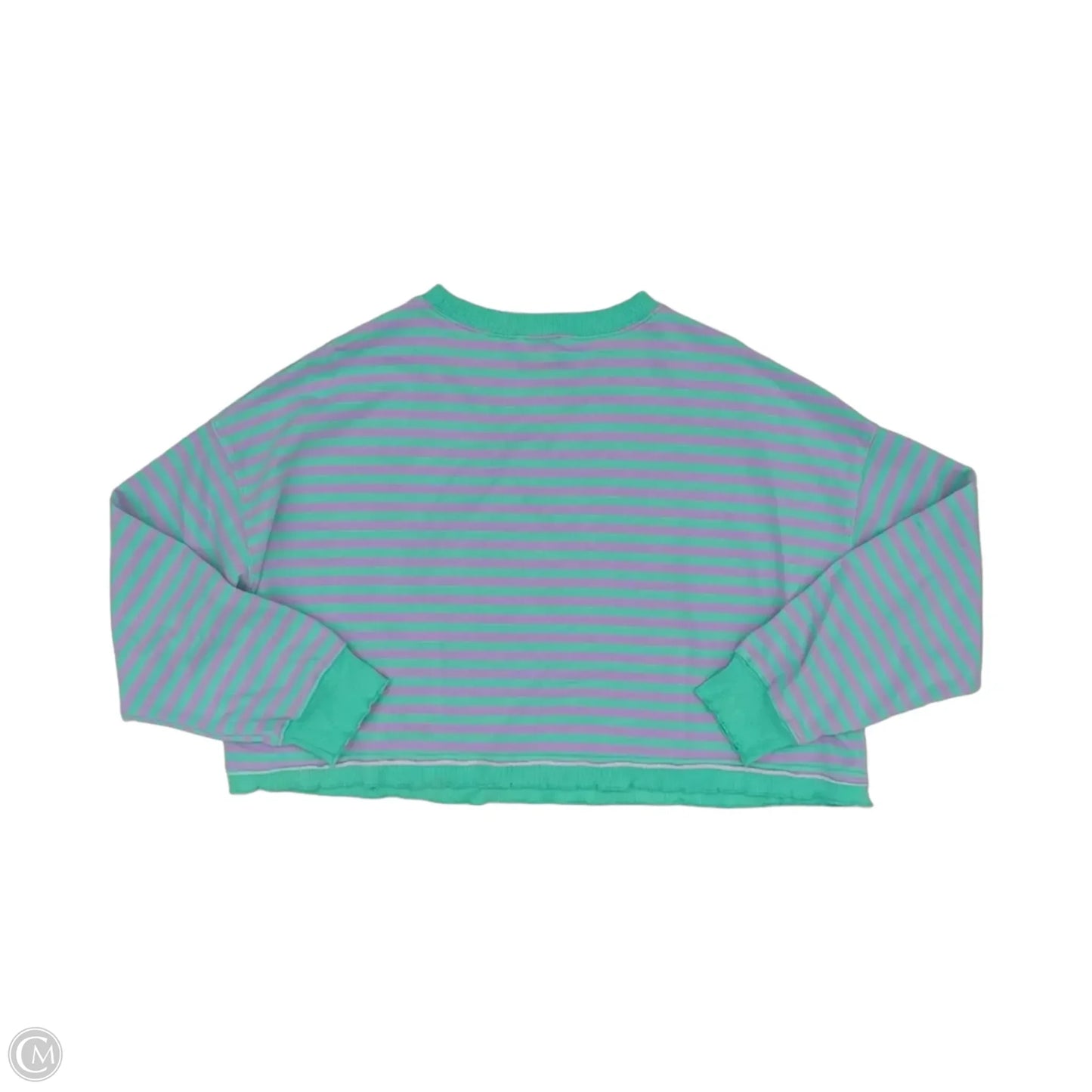Sweatshirt Crewneck By Peach Love Cream California In Green & Purple, Size: M