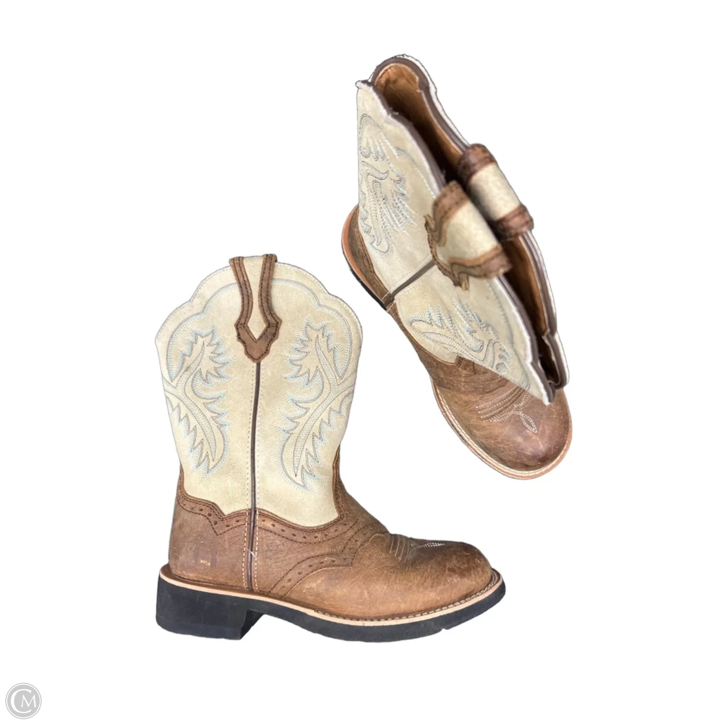 Boots Western By Ariat In Blue & Brown, Size: 6.5