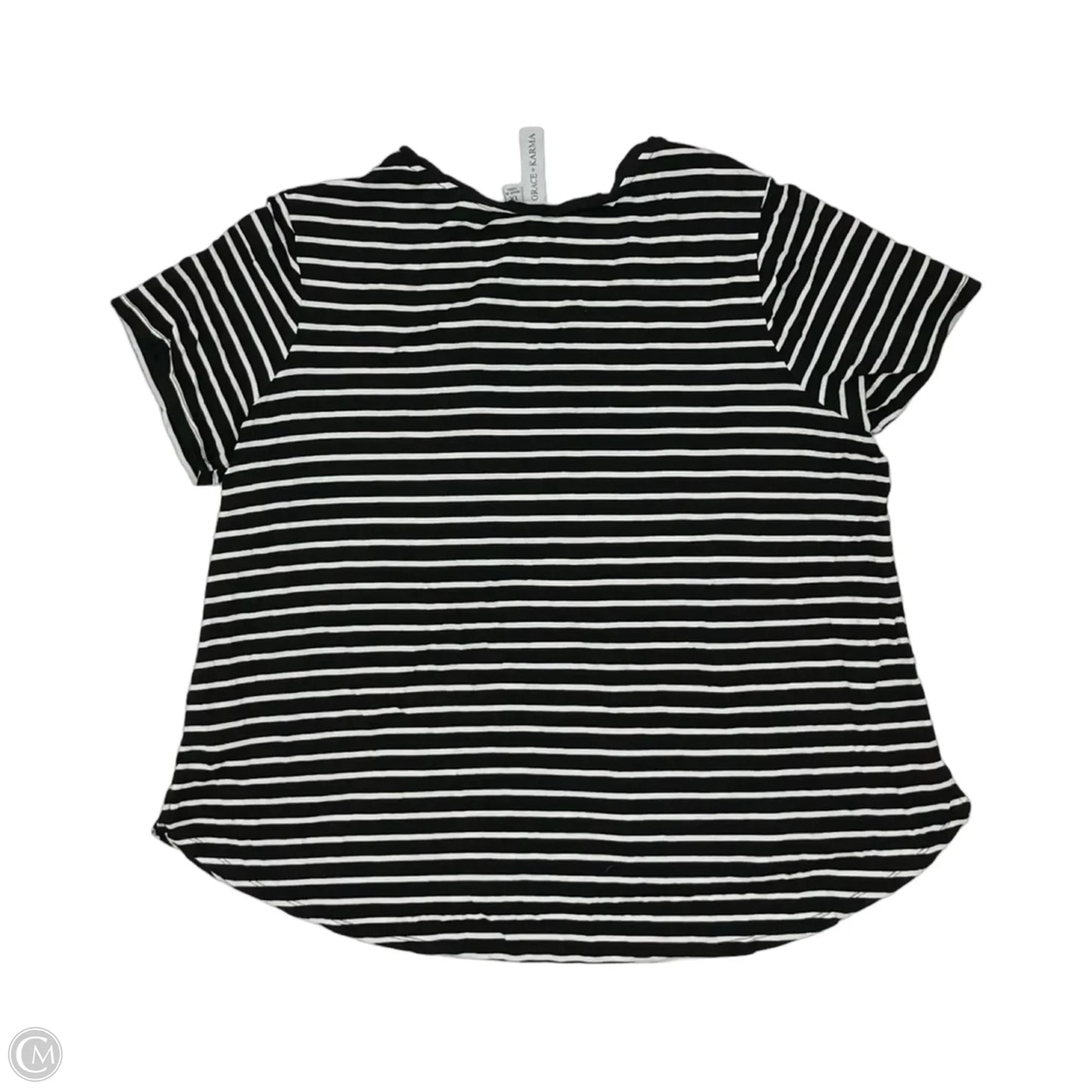Top Short Sleeve By Grace + Karma In Black & White, Size: 1x