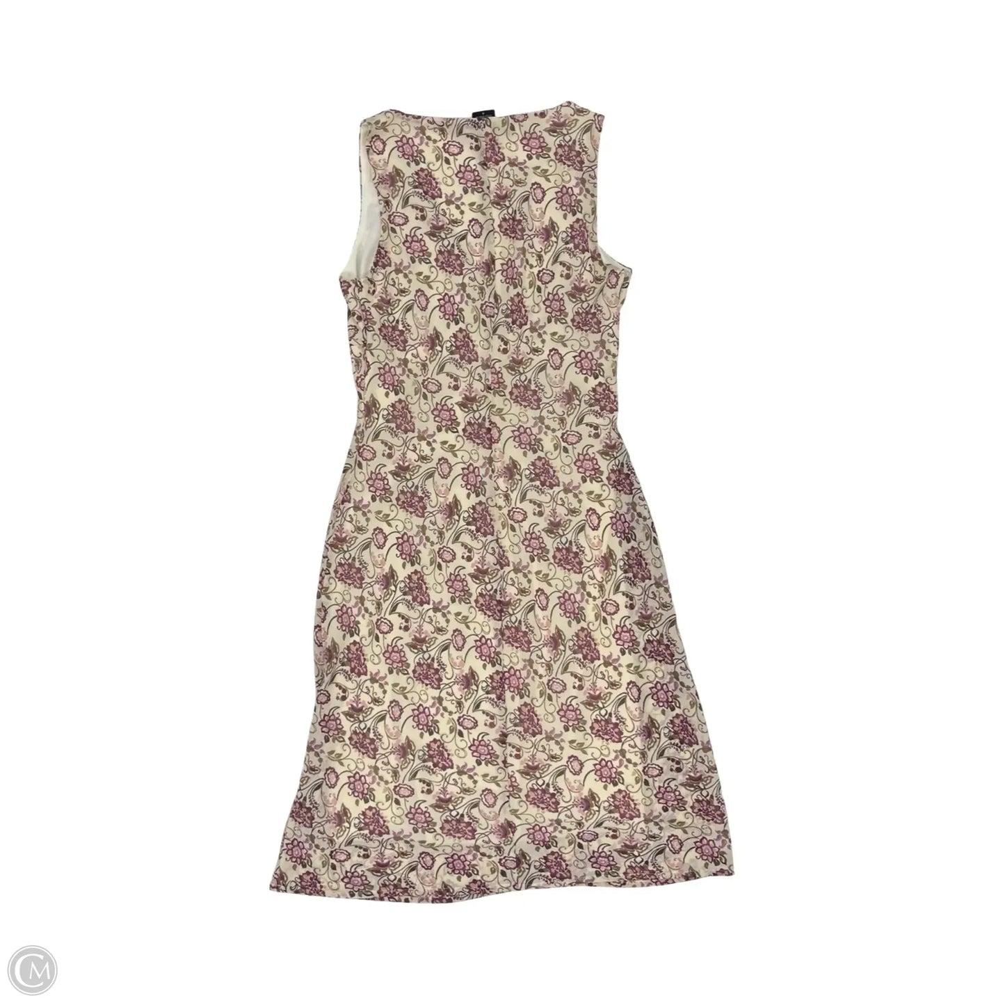 Dress Party Midi By Clothes Mentor In Cream & Purple, Size: 4