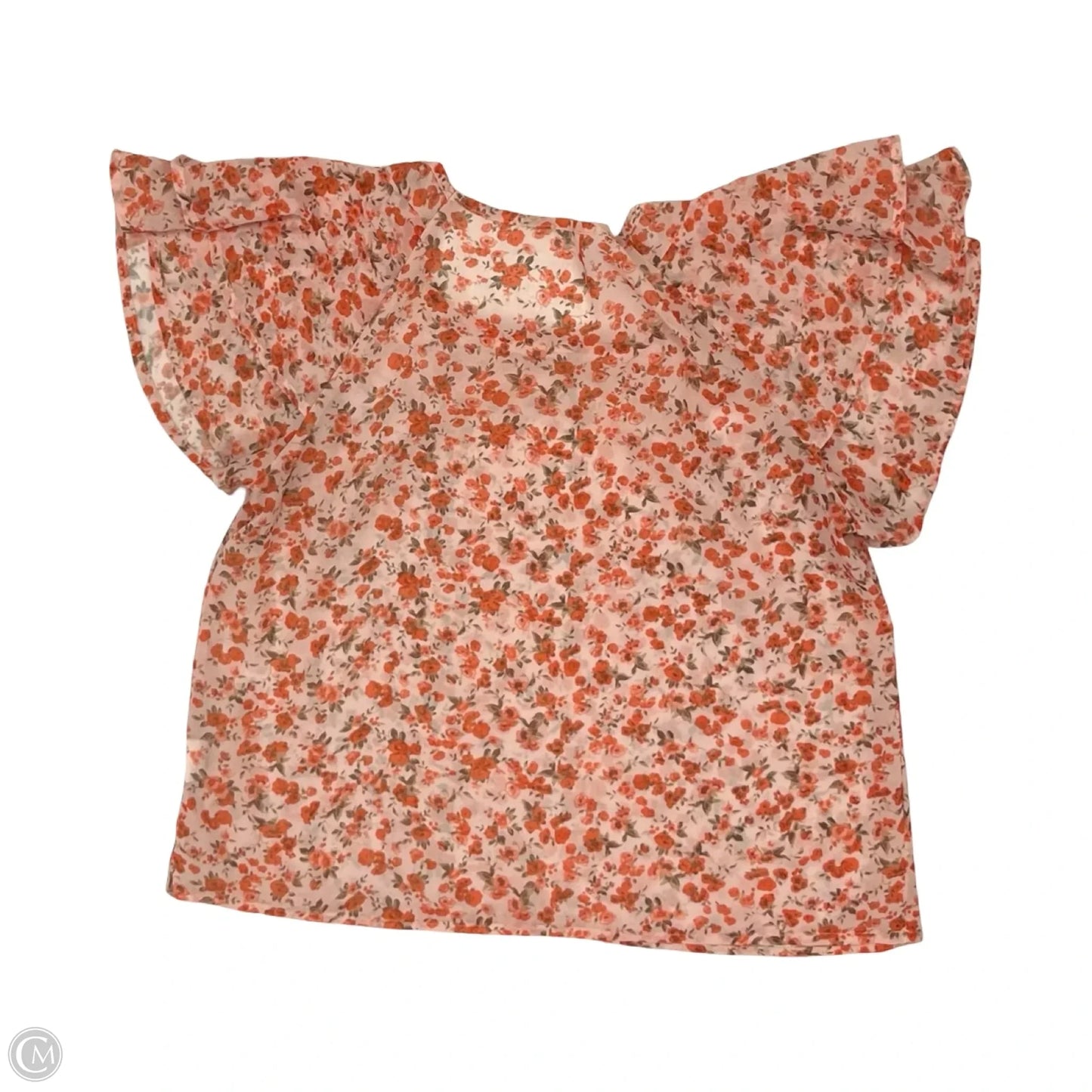 Blouse Short Sleeve By Shein In Floral Print, Size: M