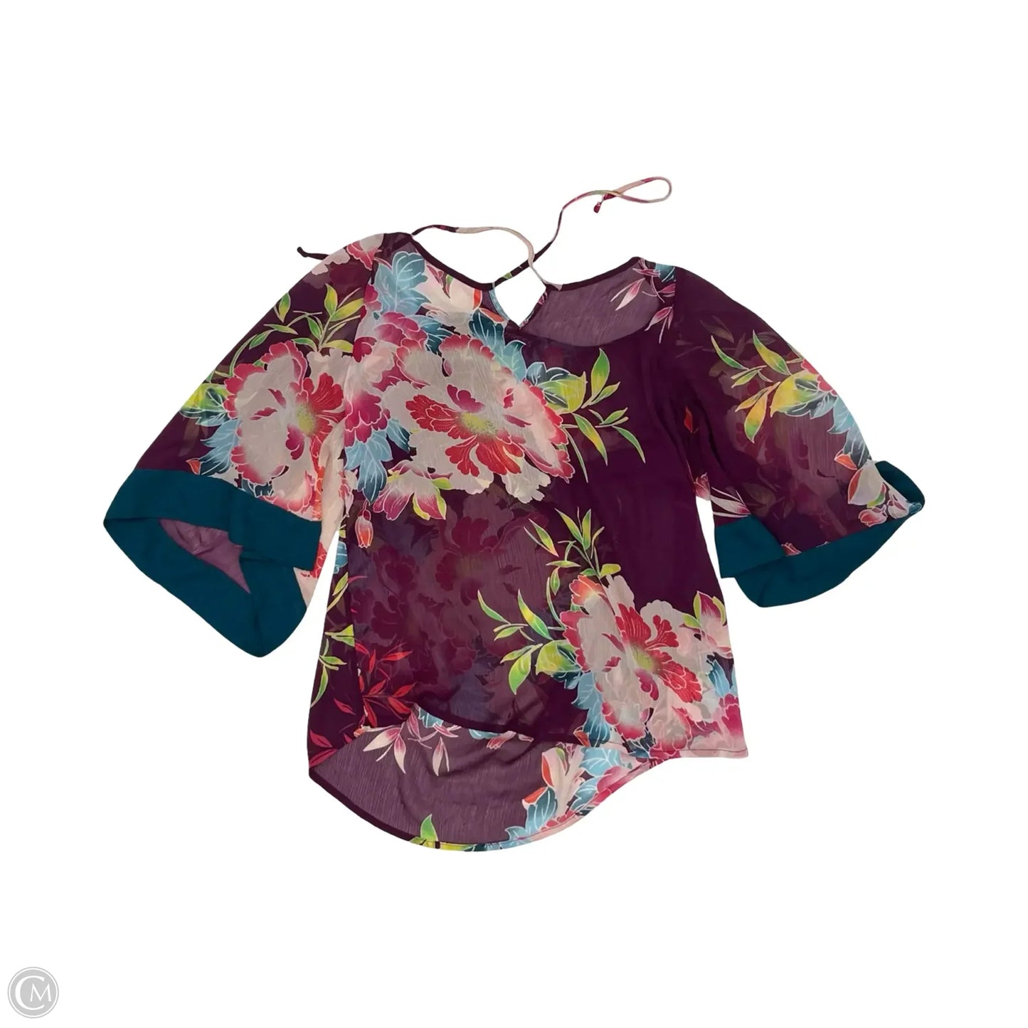 Blouse Short Sleeve By Express In Purple, Size: Xs