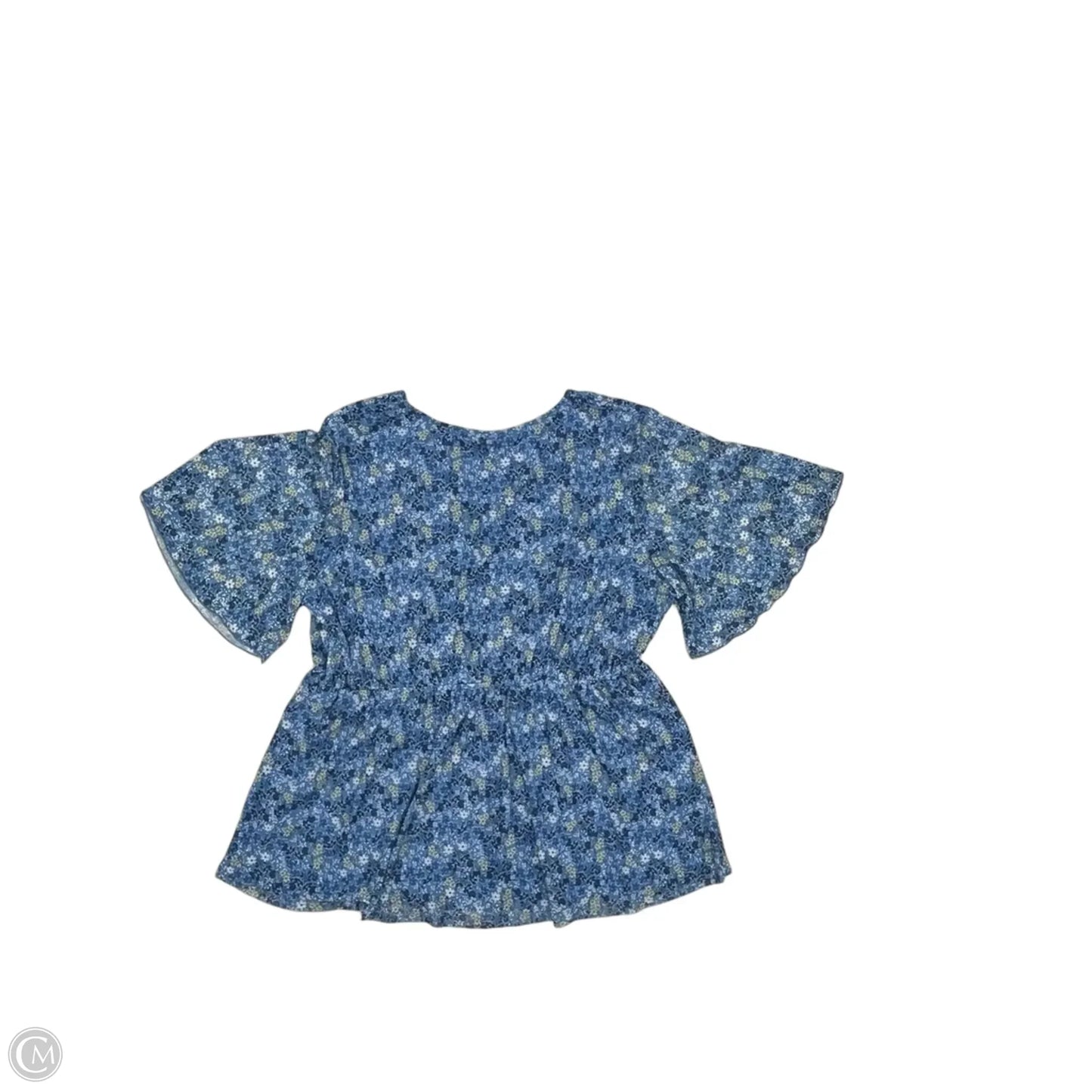 Blouse Short Sleeve By Skyes The Limit In Blue, Size: 1x