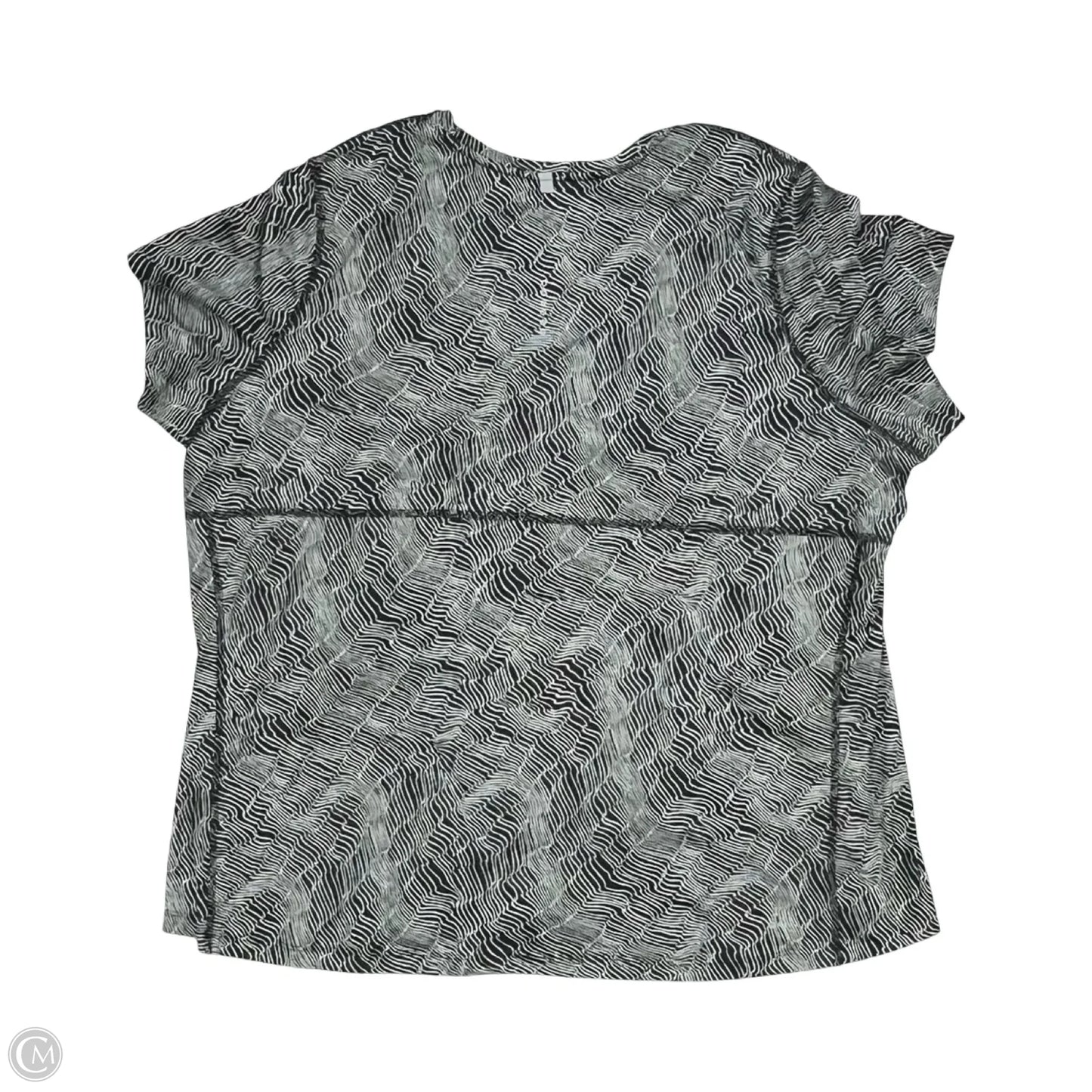 Athletic Top Short Sleeve By Nike In Black & White, Size: 3x