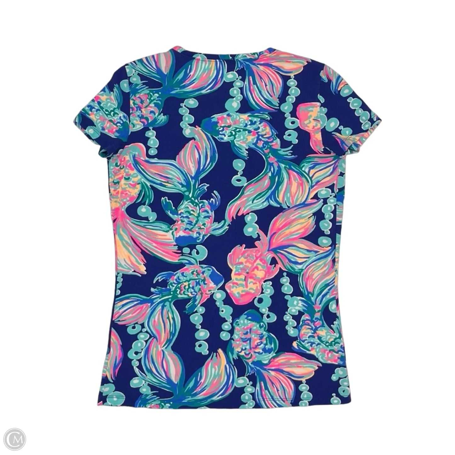 Top Short Sleeve Designer By Lilly Pulitzer In Blue, Size: Xs