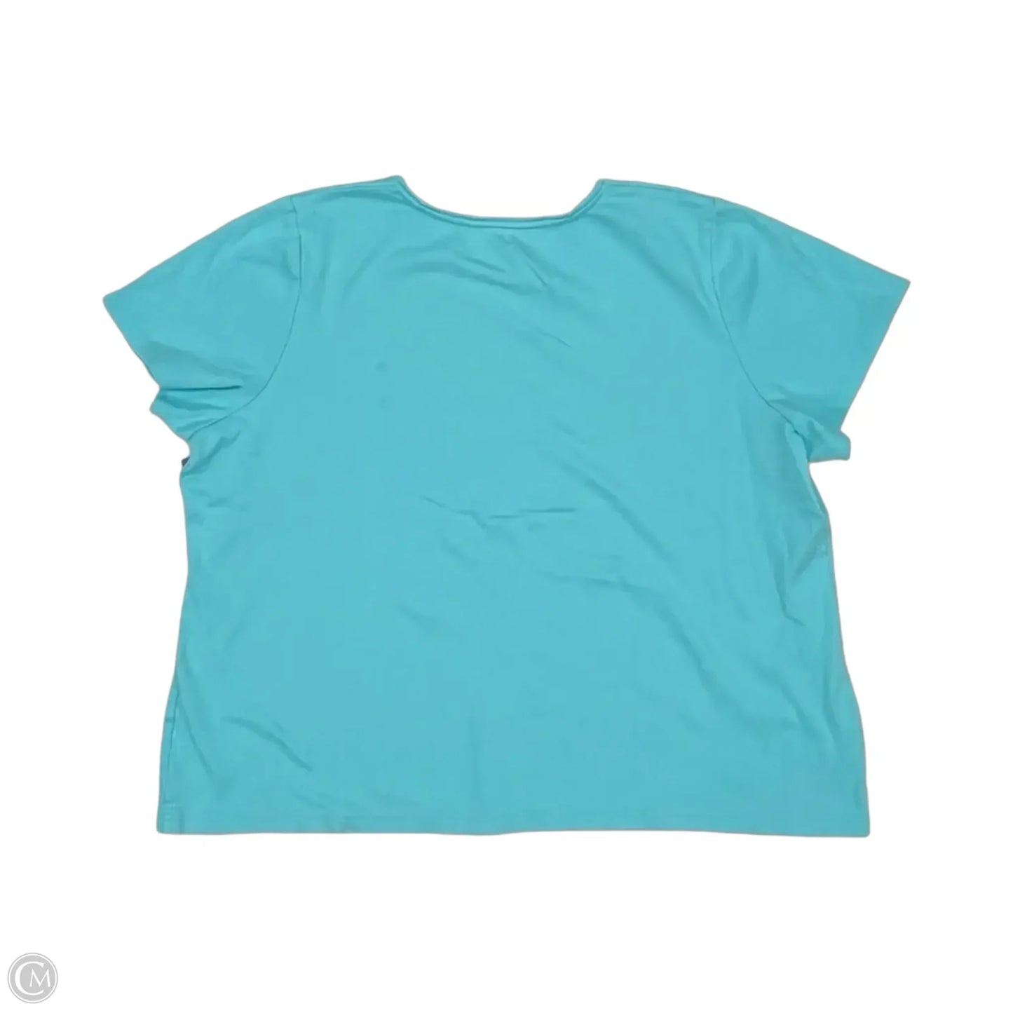 Top Short Sleeve By Croft And Barrow In Blue, Size: 2x