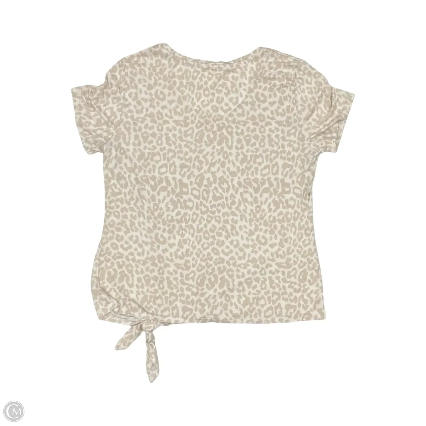 Top Short Sleeve By Matty M In Tan & White, Size: L