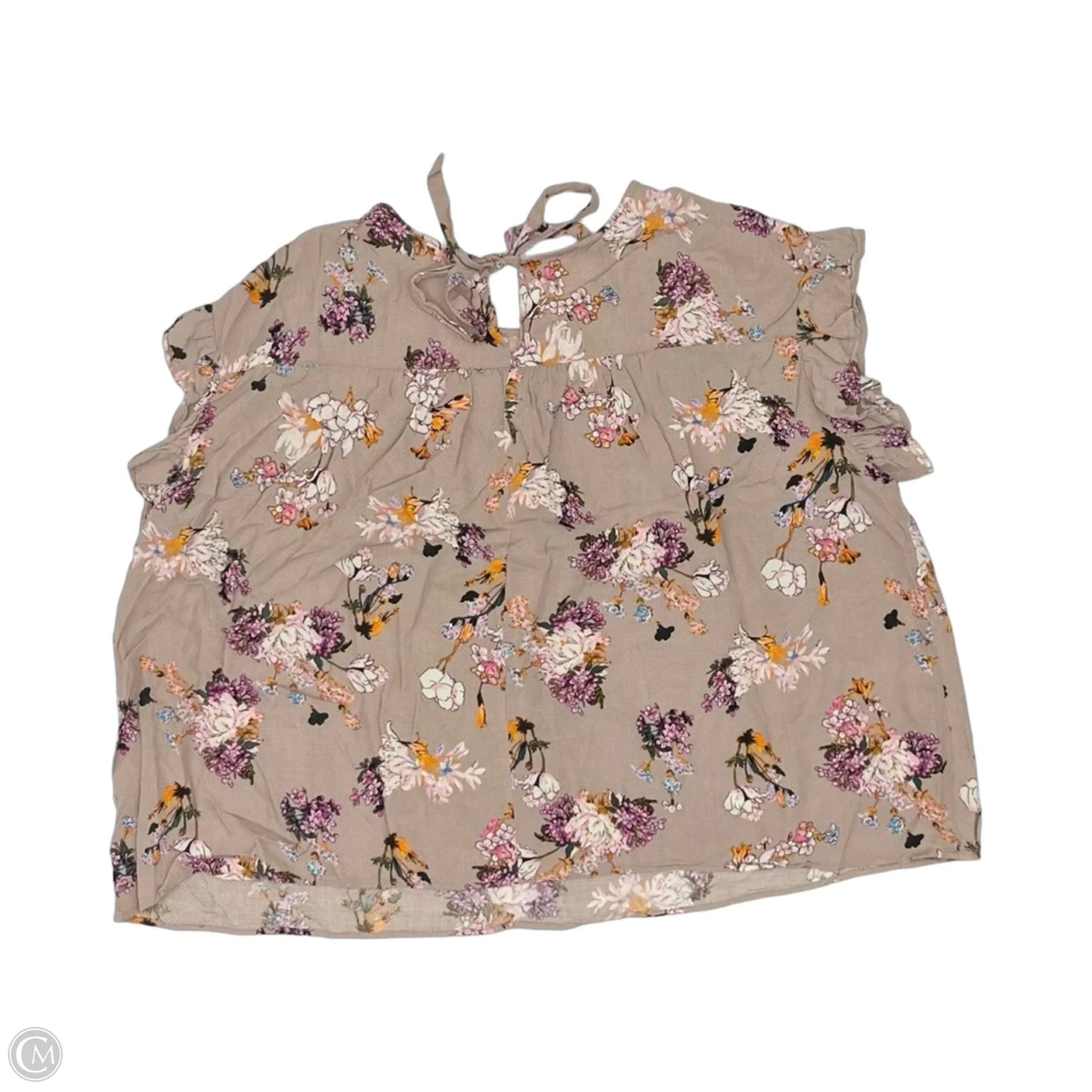 Blouse Short Sleeve By Kori America In Tan, Size: Xl