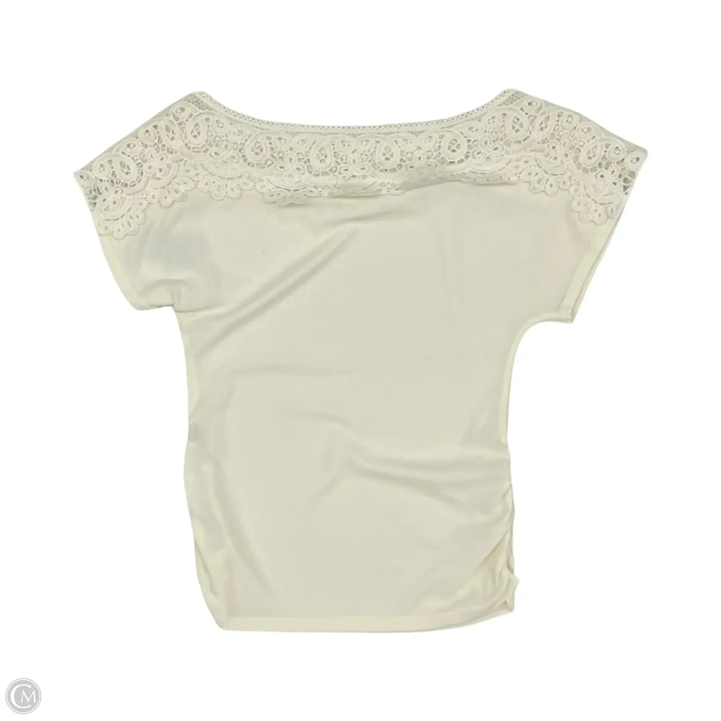 Blouse Short Sleeve By E&m In Cream, Size: S