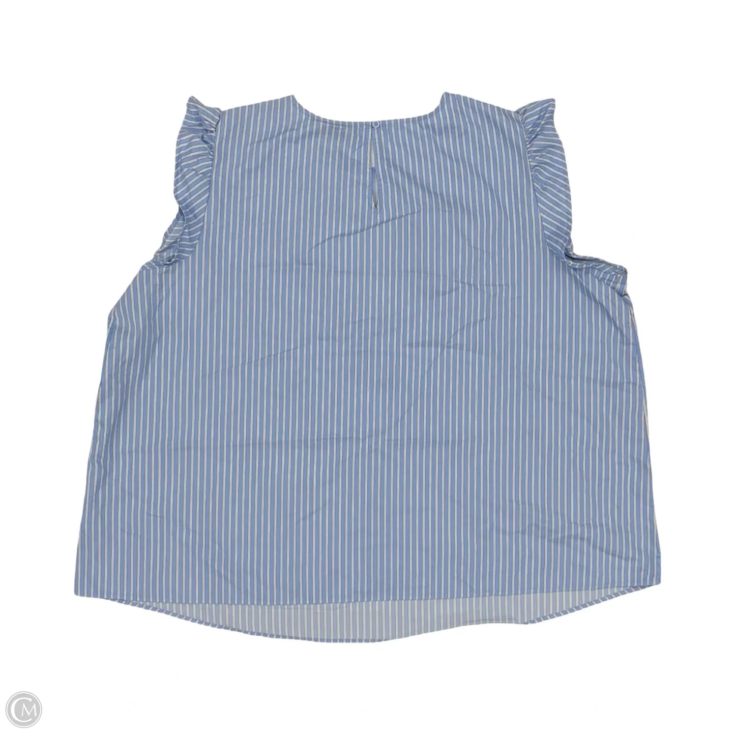 Blouse Sleeveless By Lane Bryant In Blue & White, Size: 3x