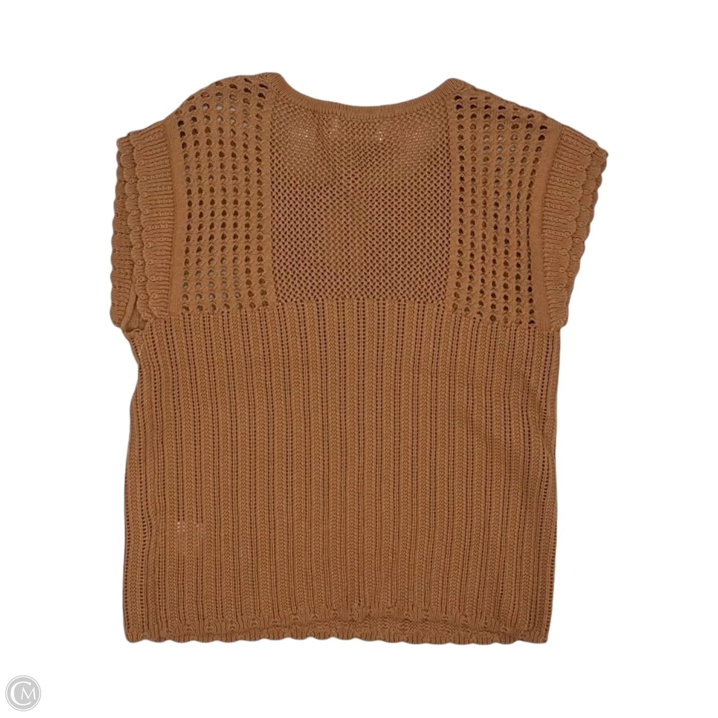 Sweater Short Sleeve By Heartloom In Orange, Size: L