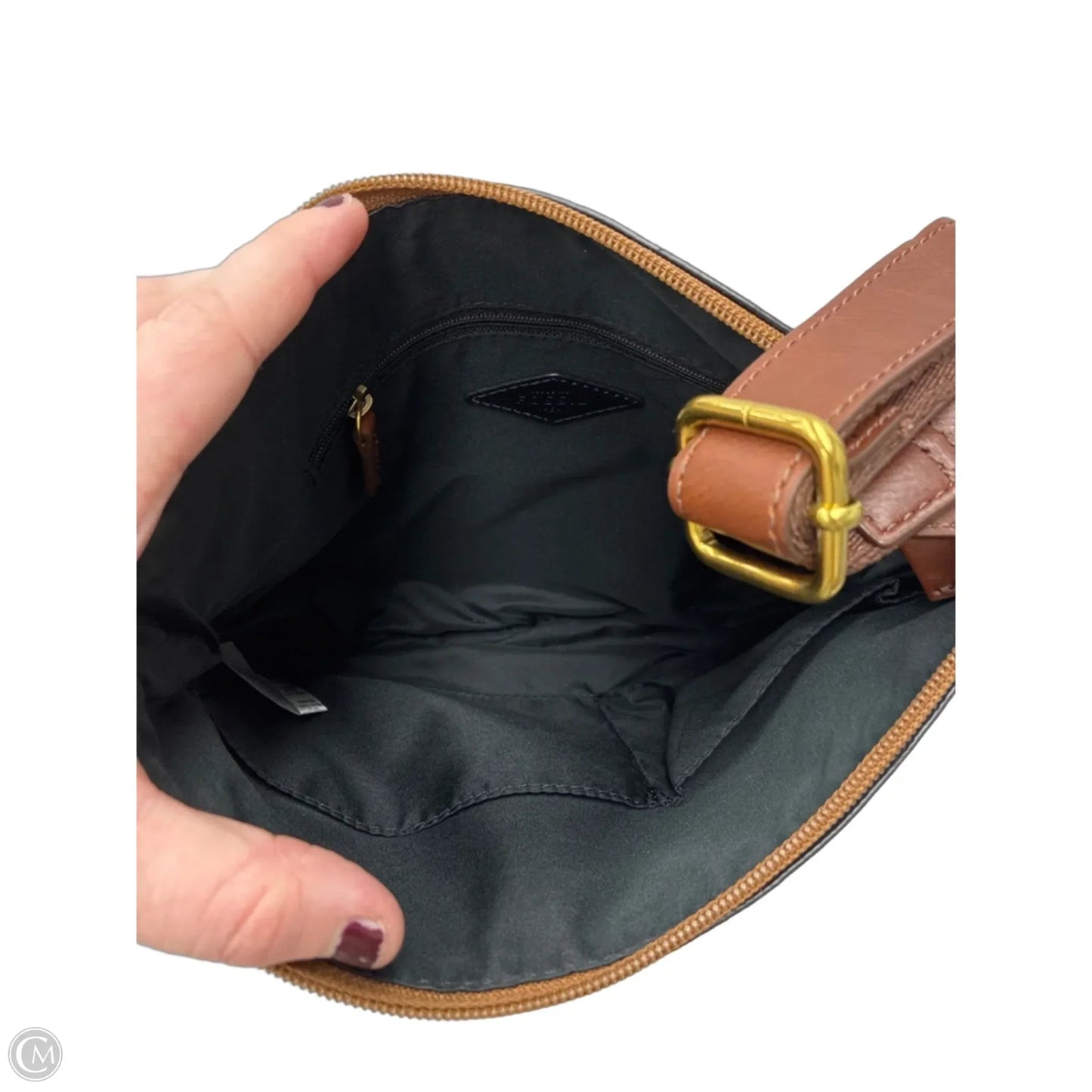 Crossbody Leather By Fossil, Size: Medium