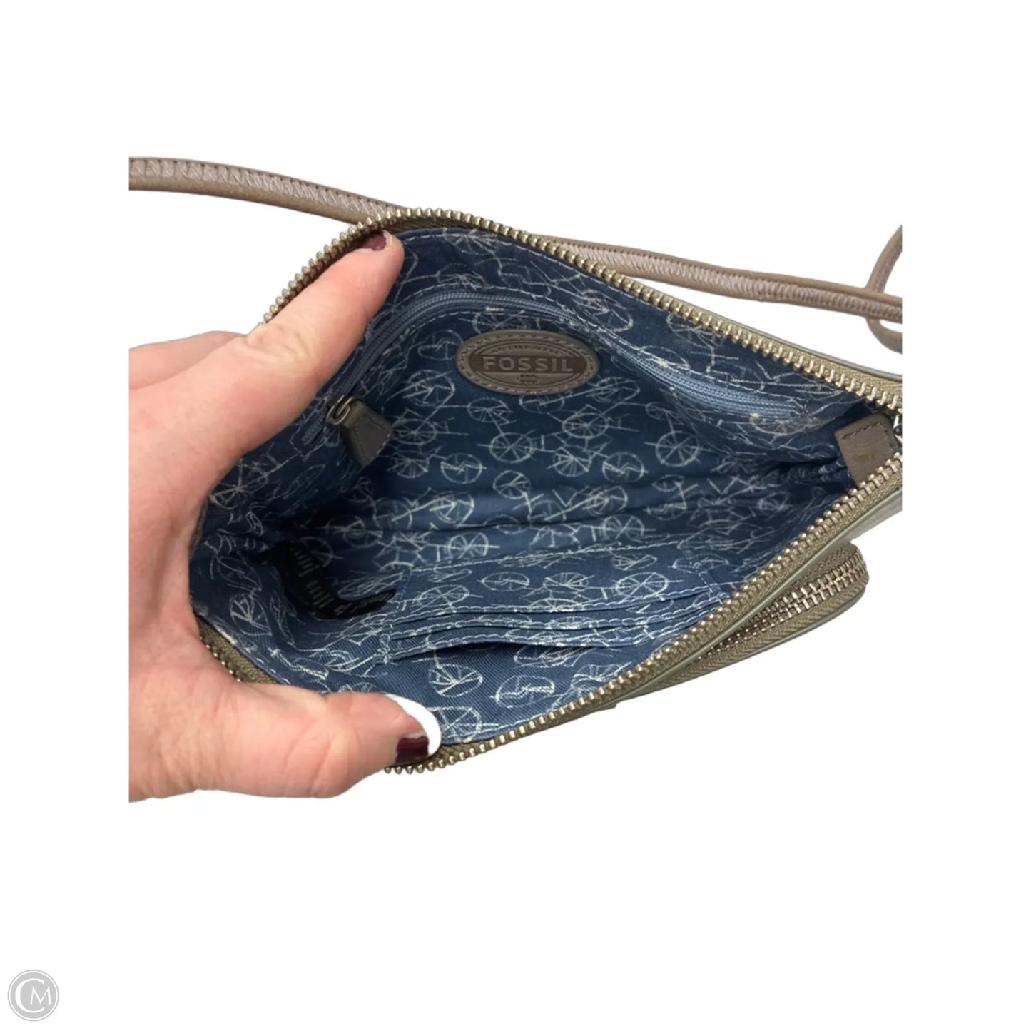 Crossbody Leather By Fossil, Size: Small