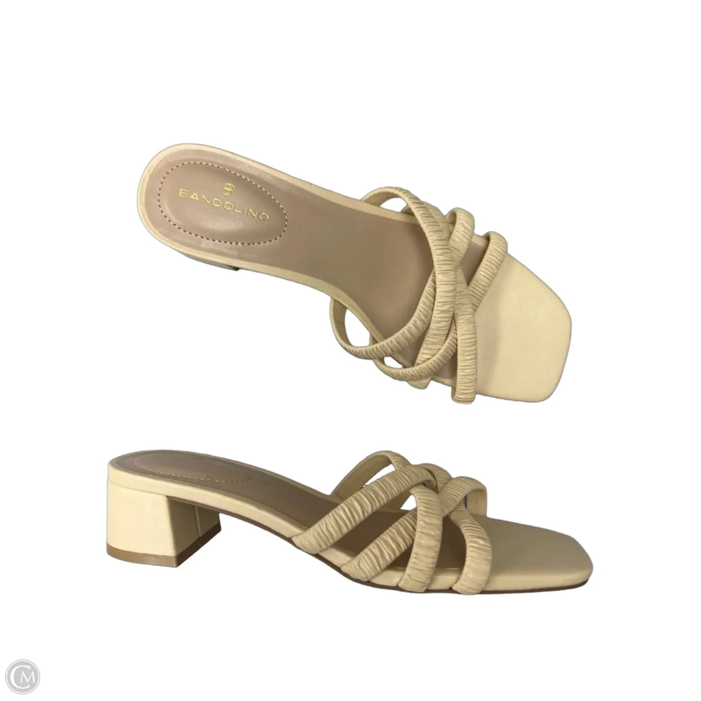 Sandals Heels Block By Bandolino In Tan, Size: 8