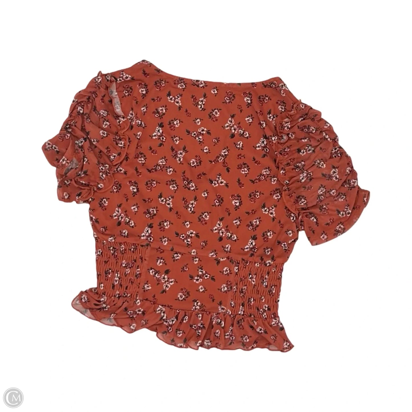 Blouse Short Sleeve By Moa Moa In Orange, Size: S