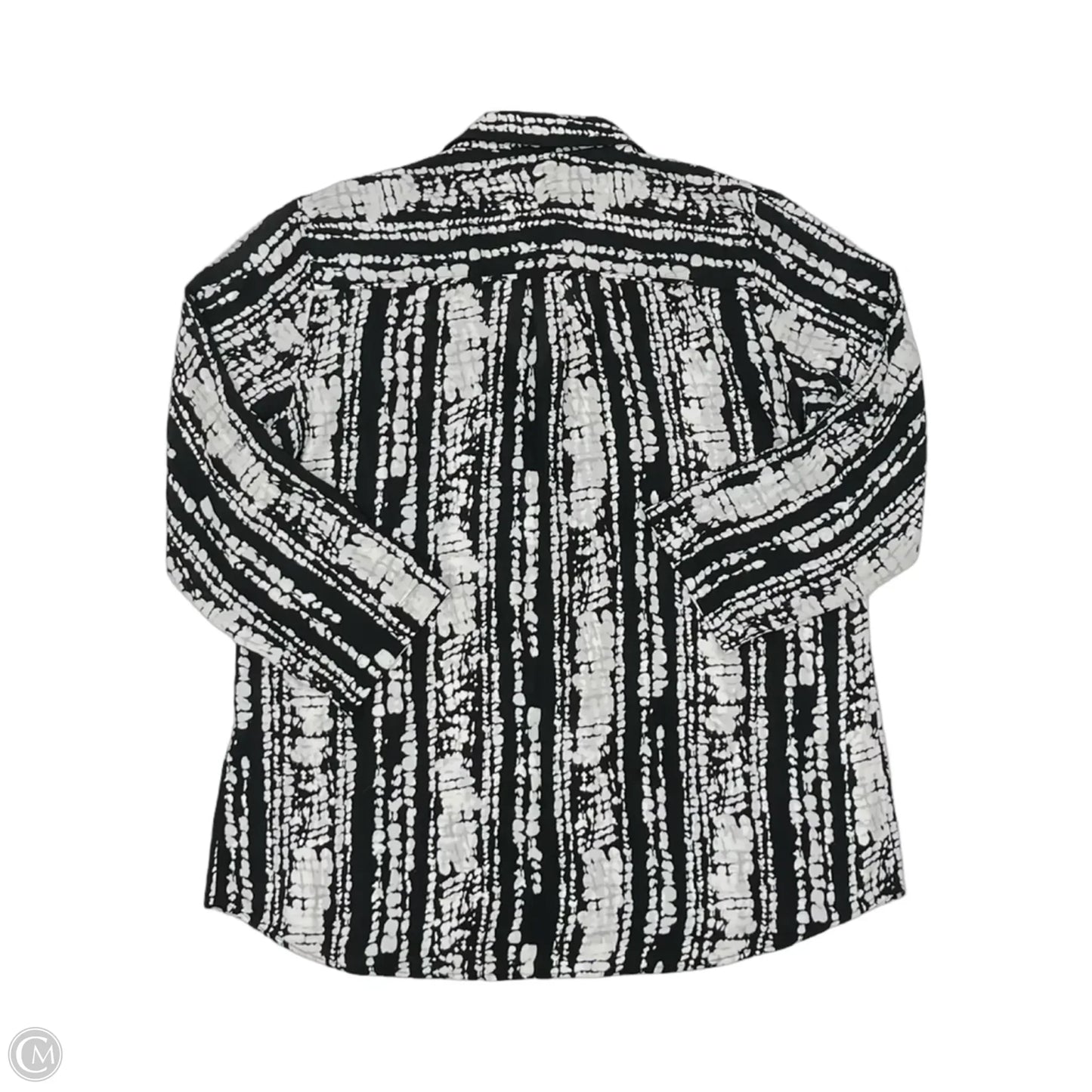 Blouse Long Sleeve By Mossimo In Black & White, Size: L