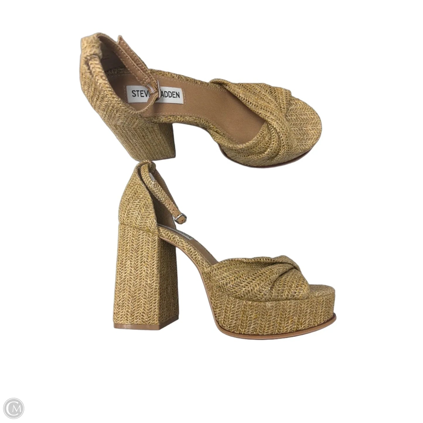 Sandals Heels Platform By Steve Madden In Tan, Size: 7