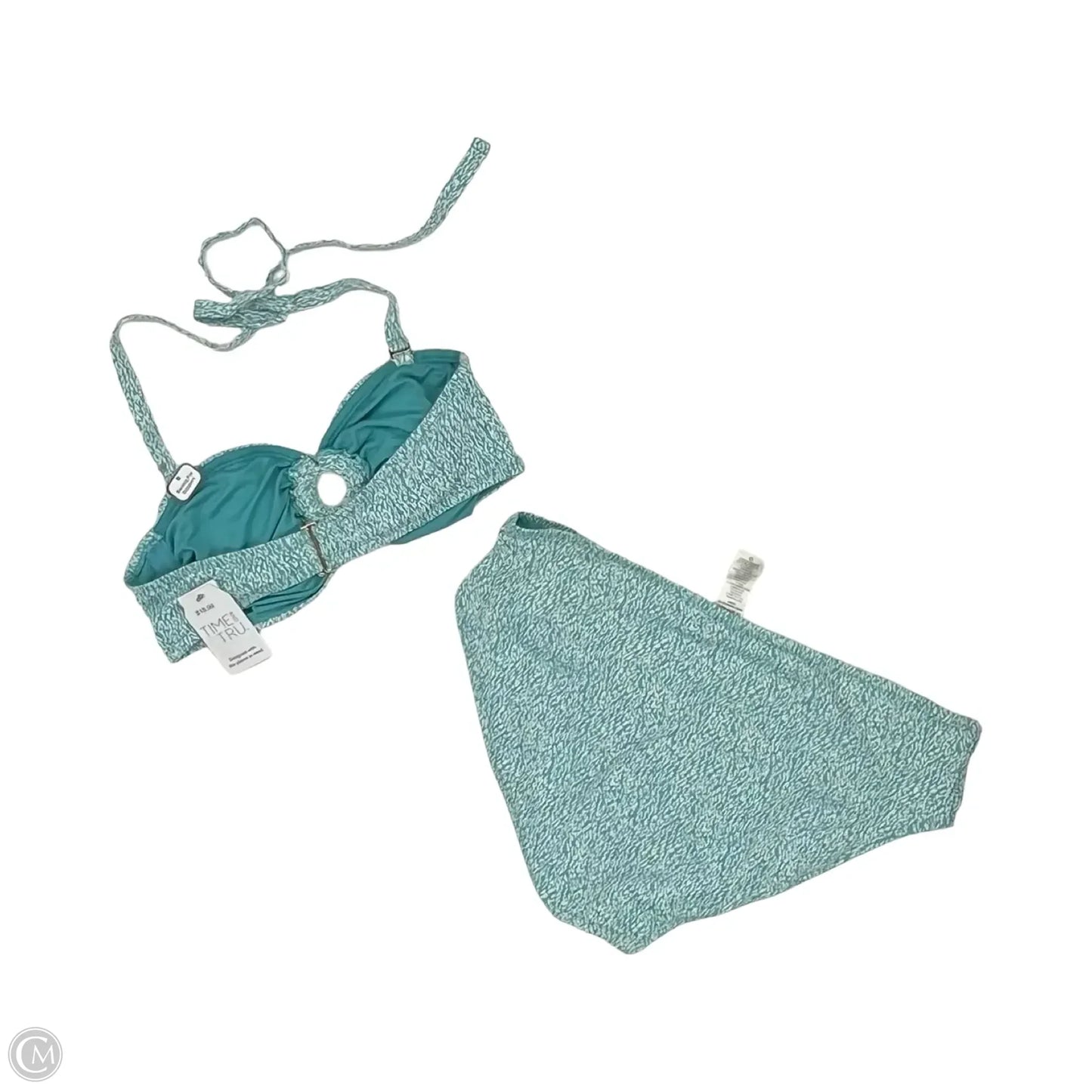 Swimsuit 2pc By Time And Tru In Aqua, Size: 1x