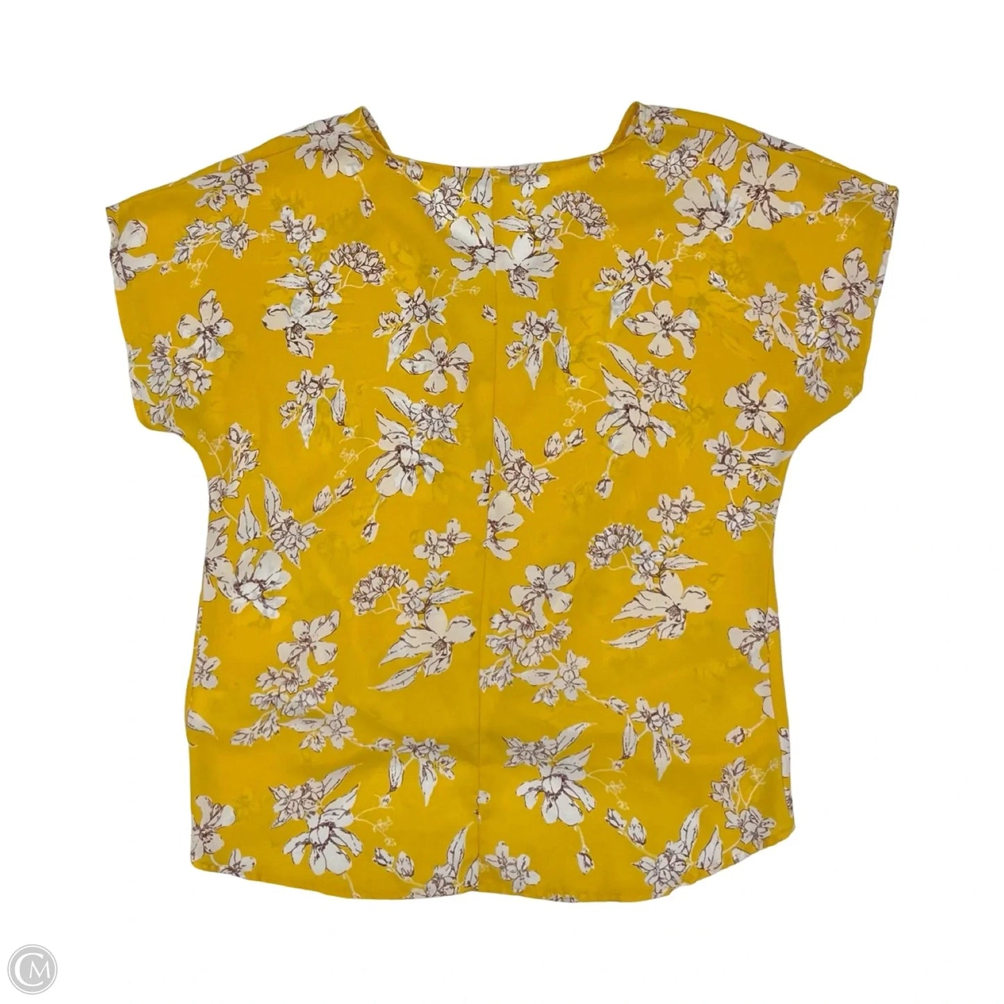 Blouse Short Sleeve By West Kei In Yellow, Size: S
