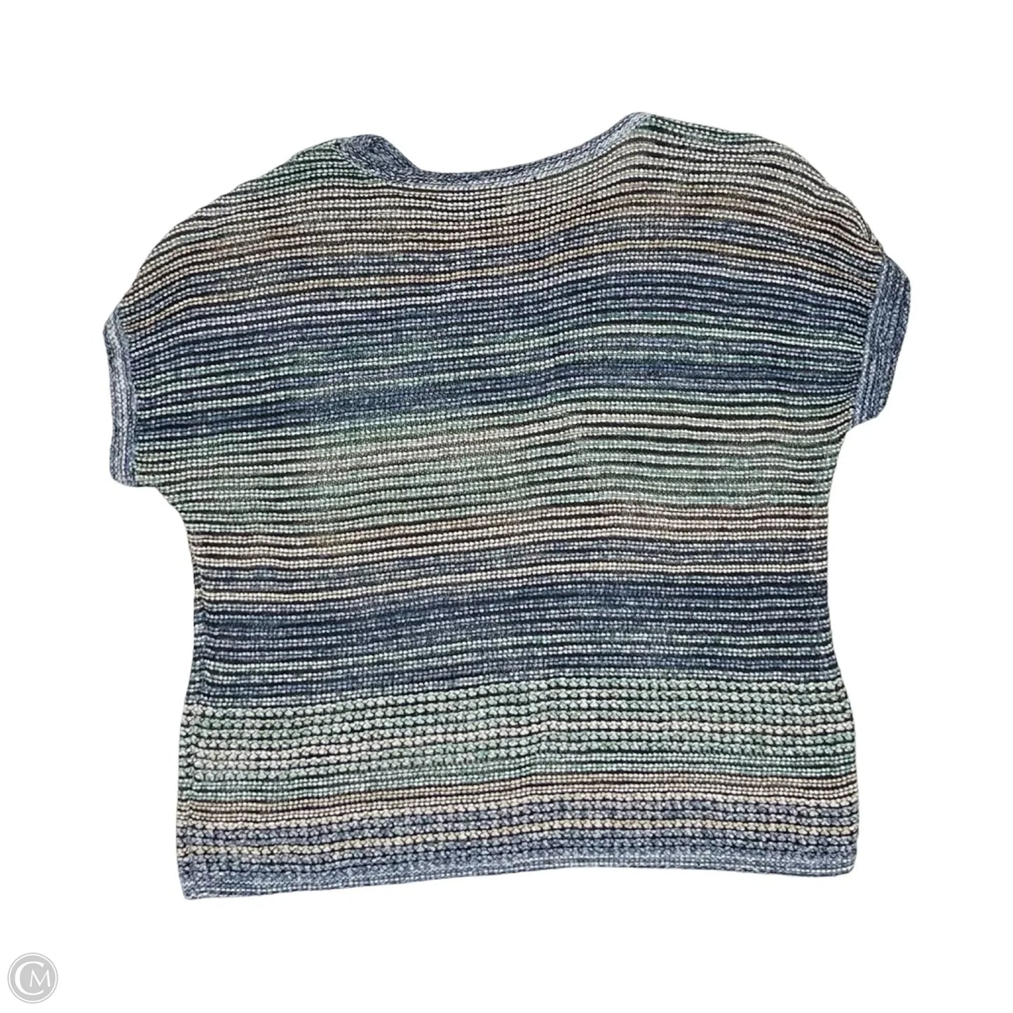 Sweater Short Sleeve By J. Jill In Blue & Cream, Size: L