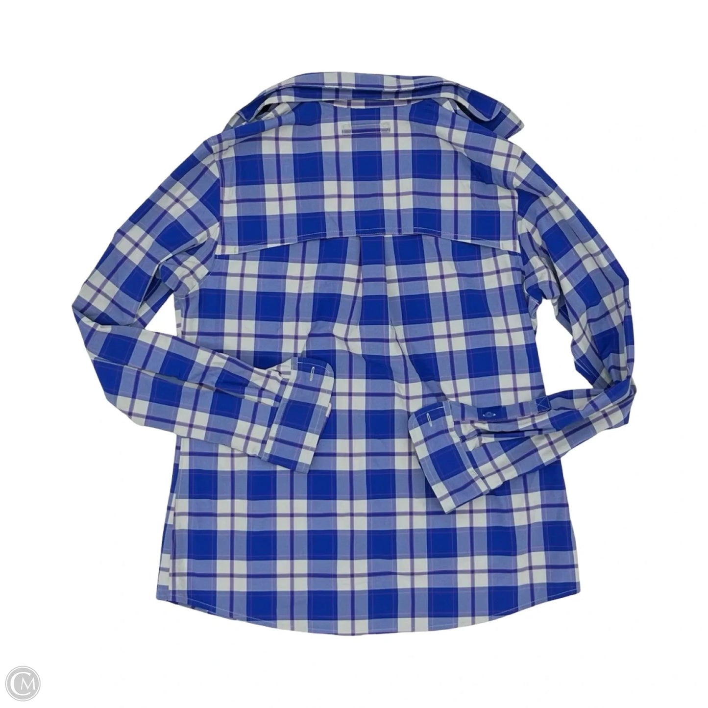 Athletic Top Long Sleeve Collar By Duluth Trading In Blue, Size: S