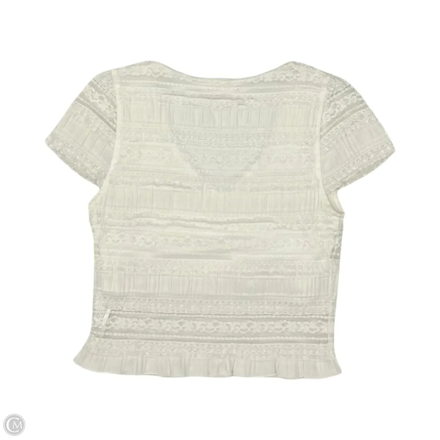 Blouse Short Sleeve By Moa Moa In Cream, Size: L