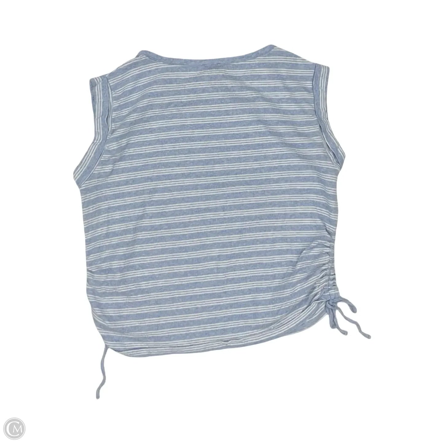 Top Short Sleeve By Talbots In Blue & White, Size: L