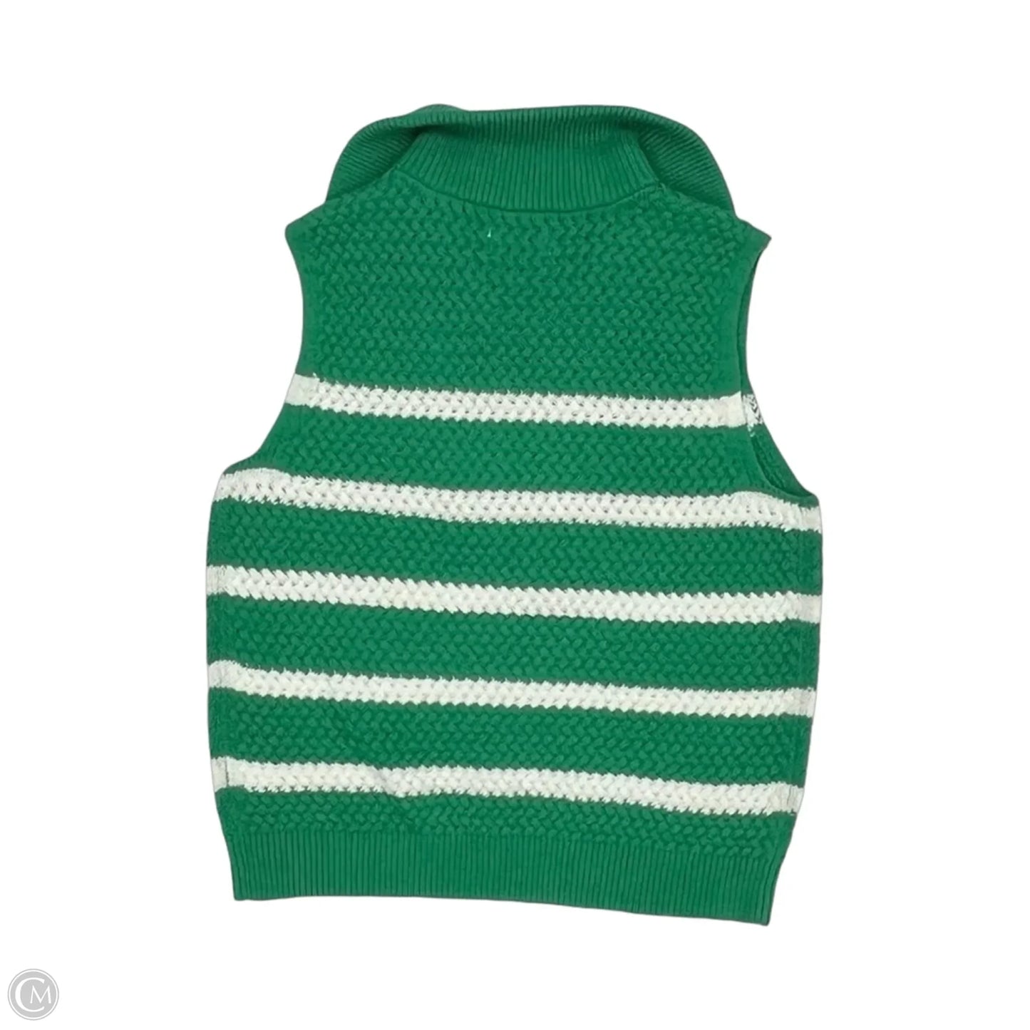 Sweater Short Sleeve By Sonoma In Green & White, Size: M