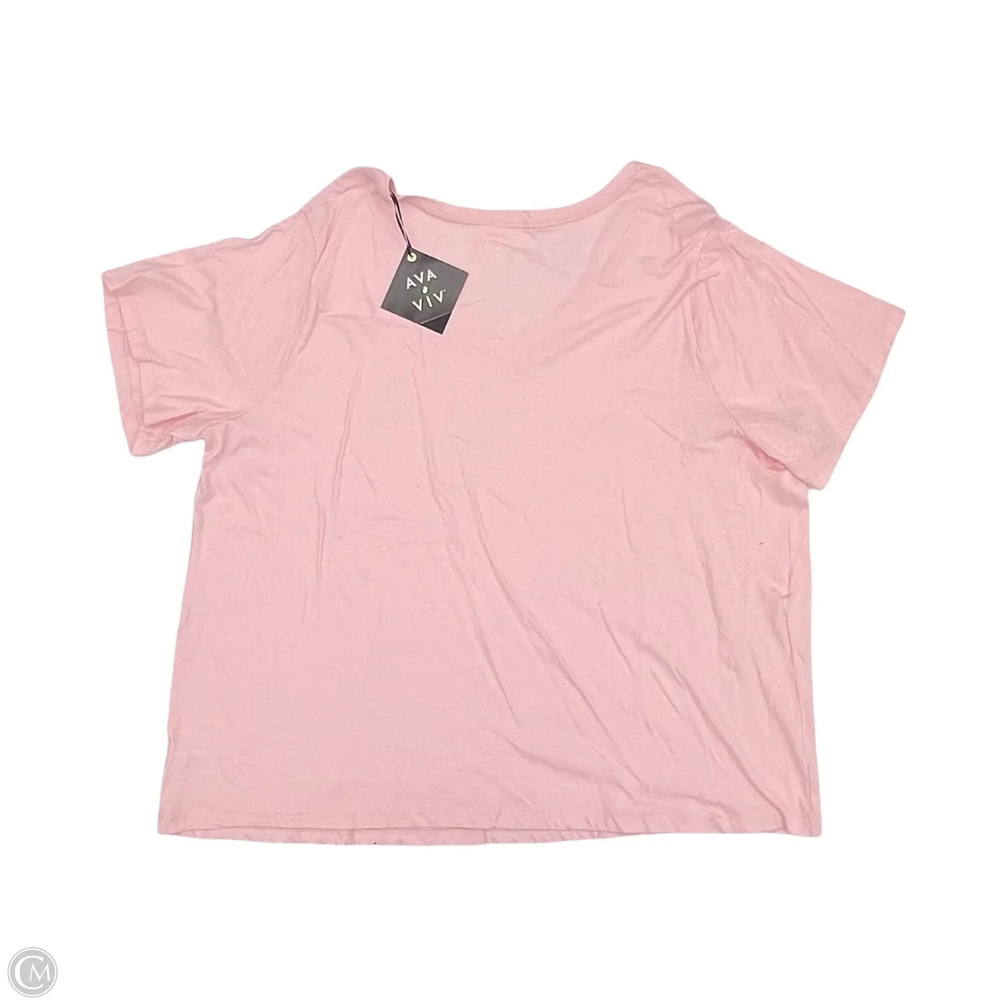 Top Short Sleeve Basic By Ava & Viv In Pink, Size: 3x