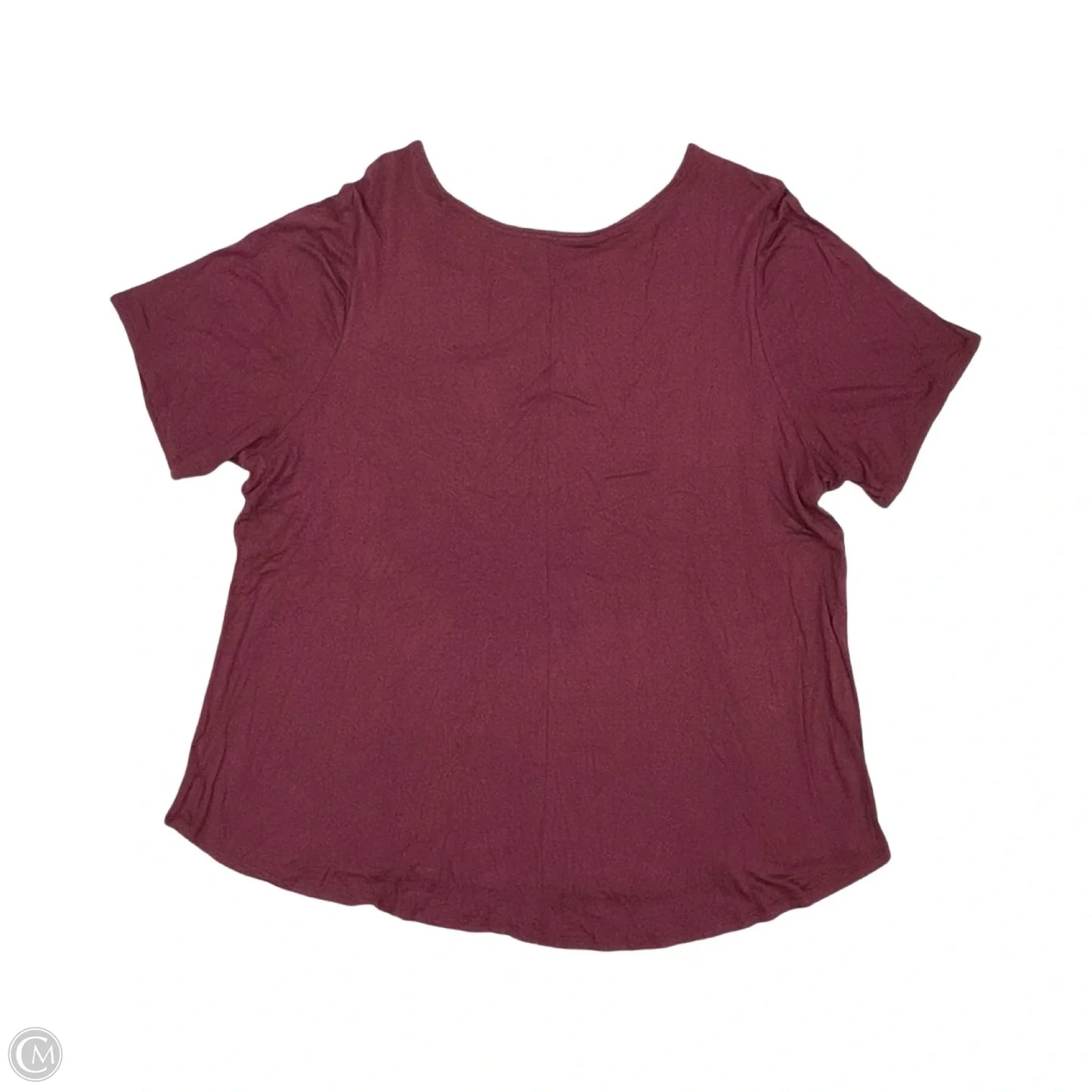 Top Short Sleeve Basic By Lane Bryant In Maroon, Size: 3x