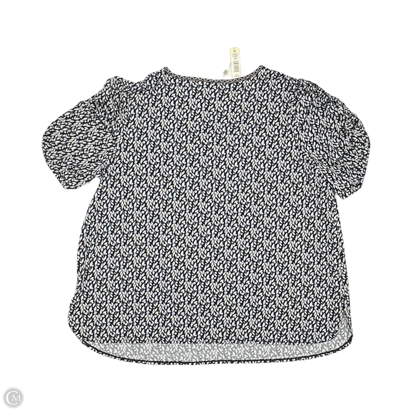 Blouse Short Sleeve By Max Studio In Black & Blue, Size: 2x