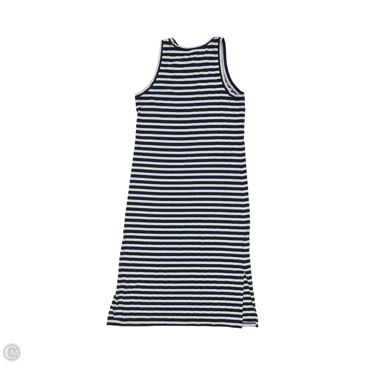 Dress Casual Midi By Loft In Blue & White, Size: S