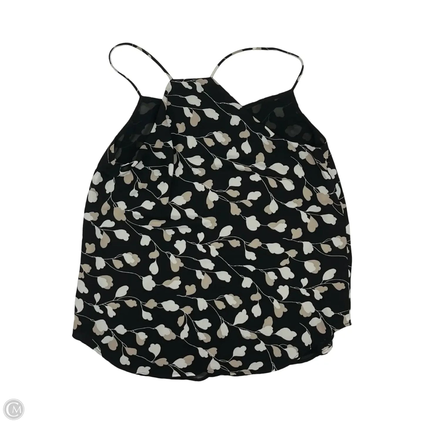 Blouse Sleeveless By Loft In Black & Cream, Size: Xs