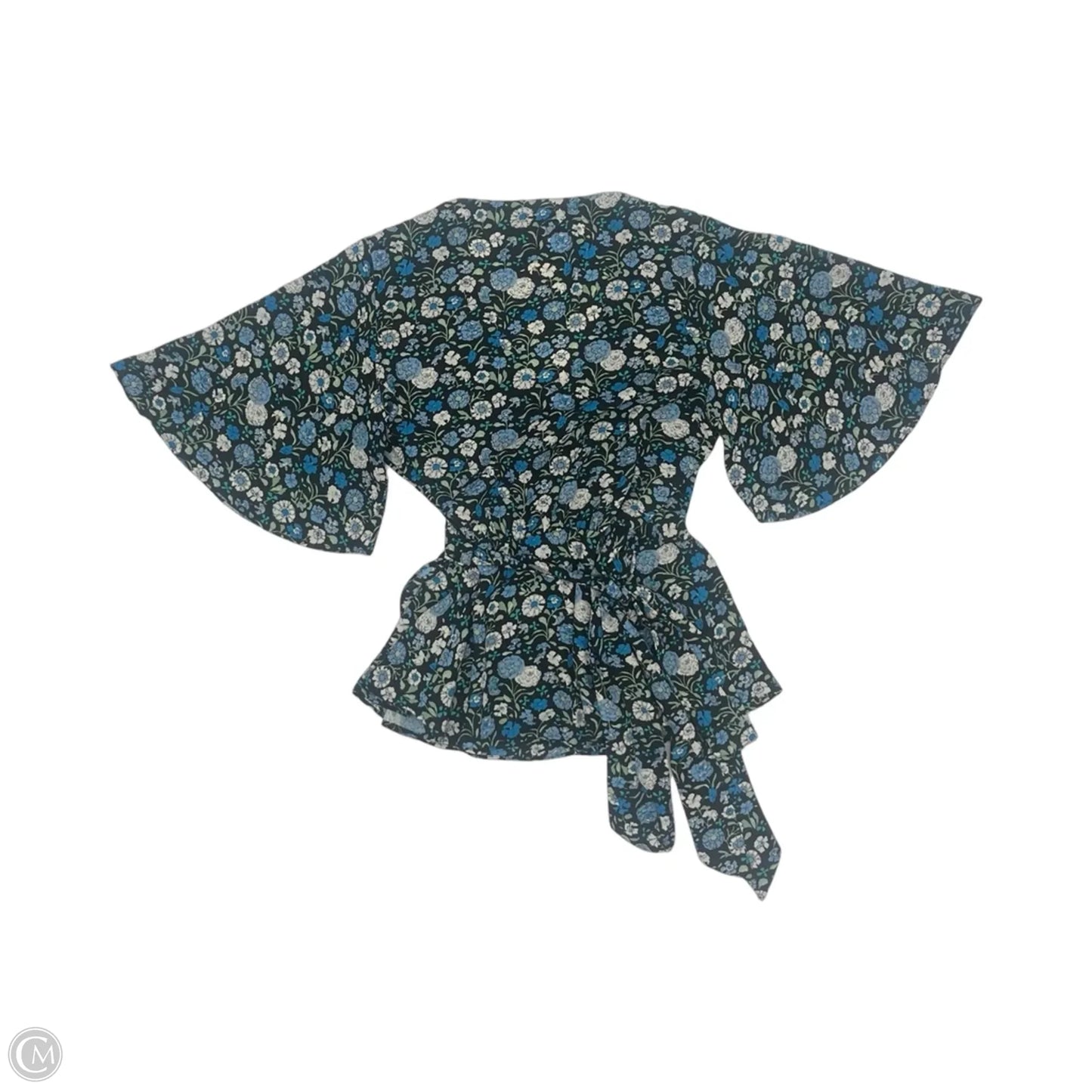 Blouse Short Sleeve By Loft In Black & Blue, Size: Xs