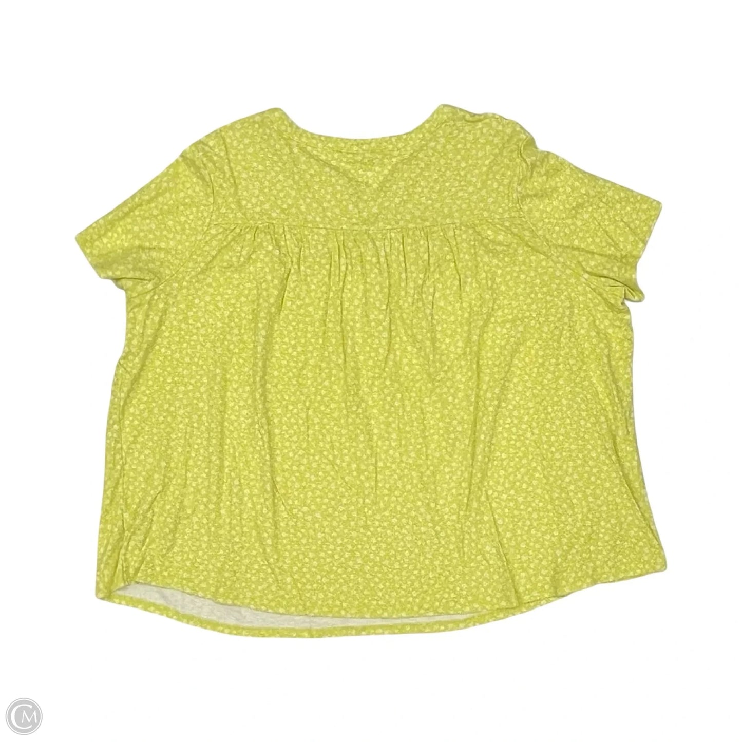 Top Short Sleeve By Croft And Barrow In Chartreuse, Size: 3x