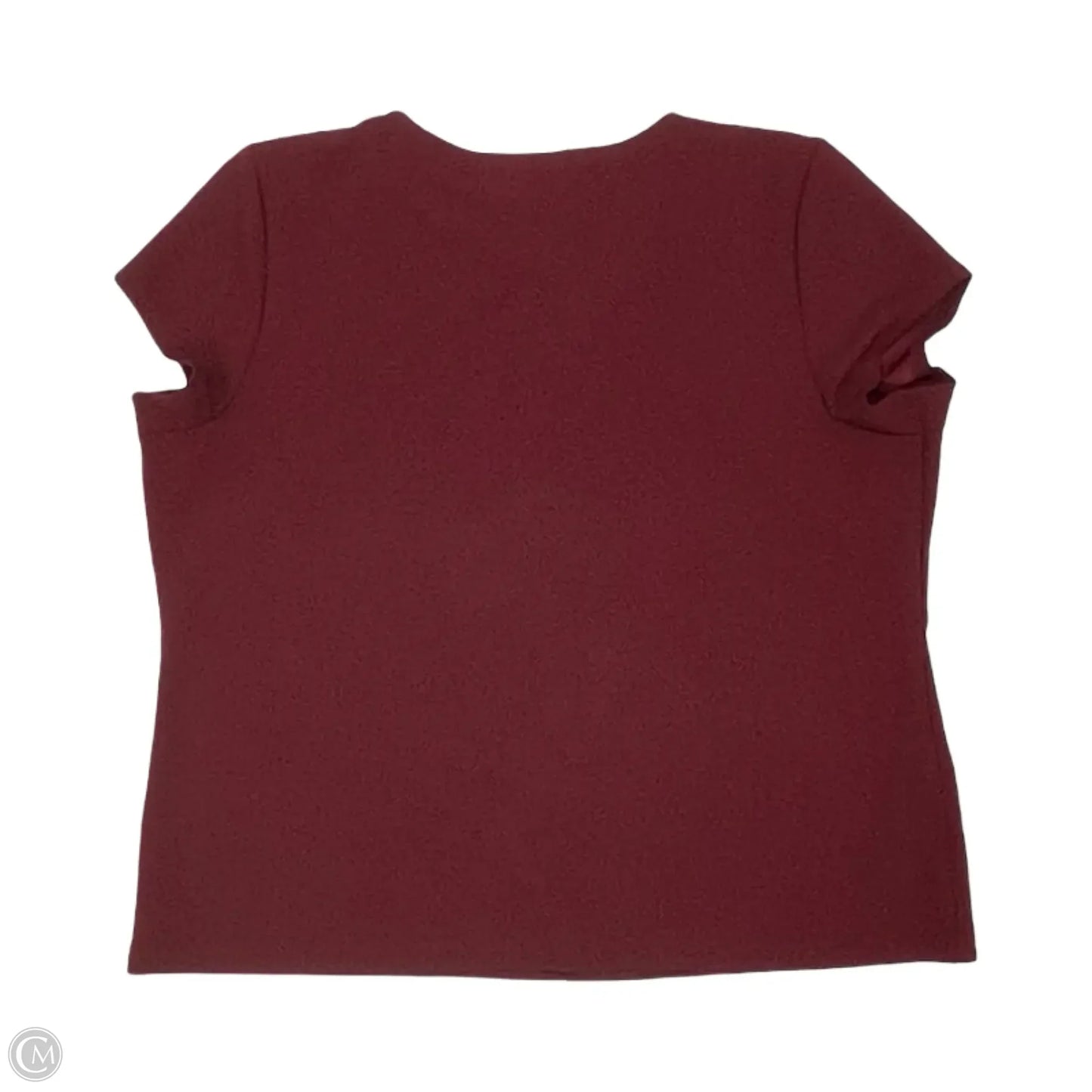 Blouse Short Sleeve By Liz Claiborne In Maroon, Size: Xxl