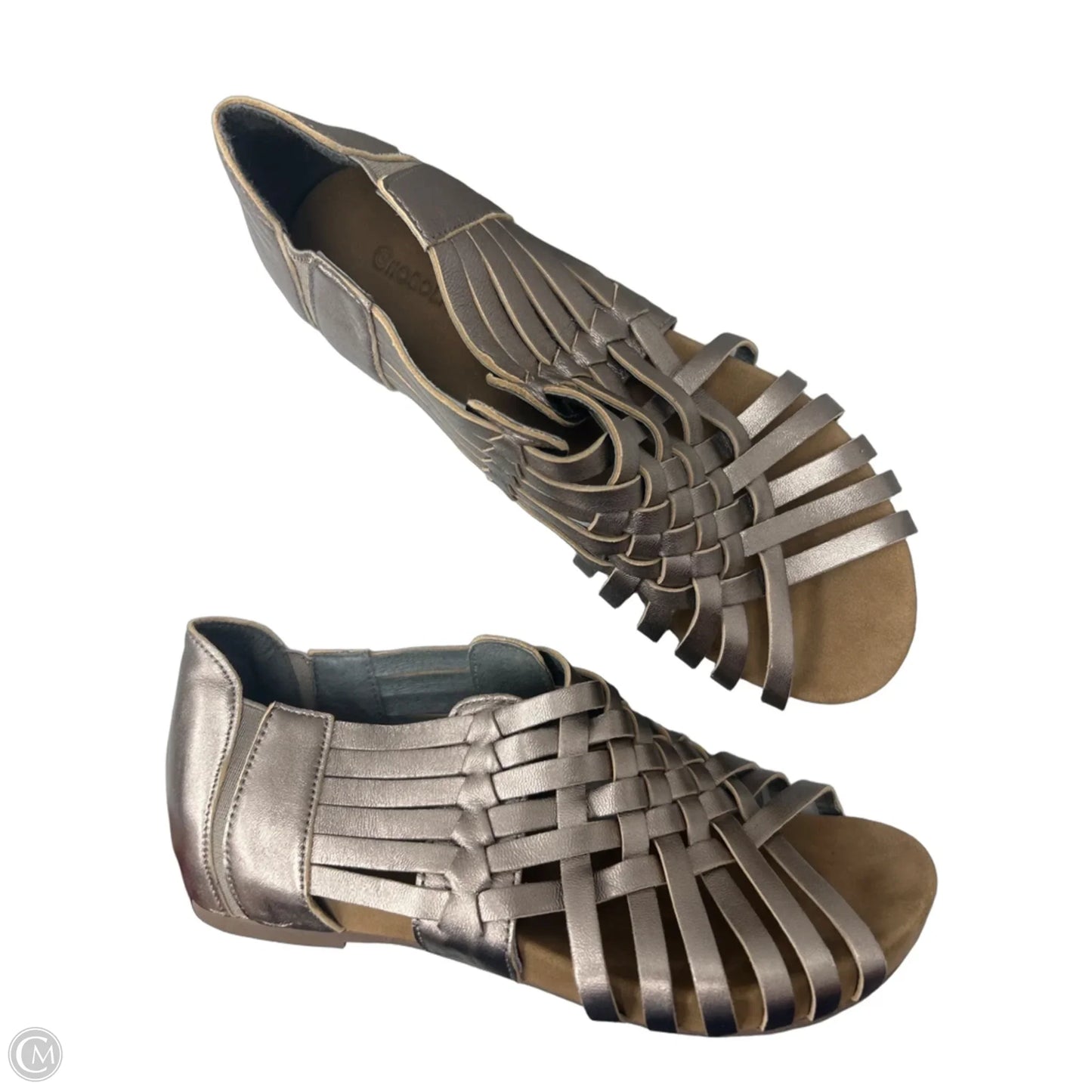 Sandals Heels Wedge By Clothes Mentor In Bronze, Size: 7